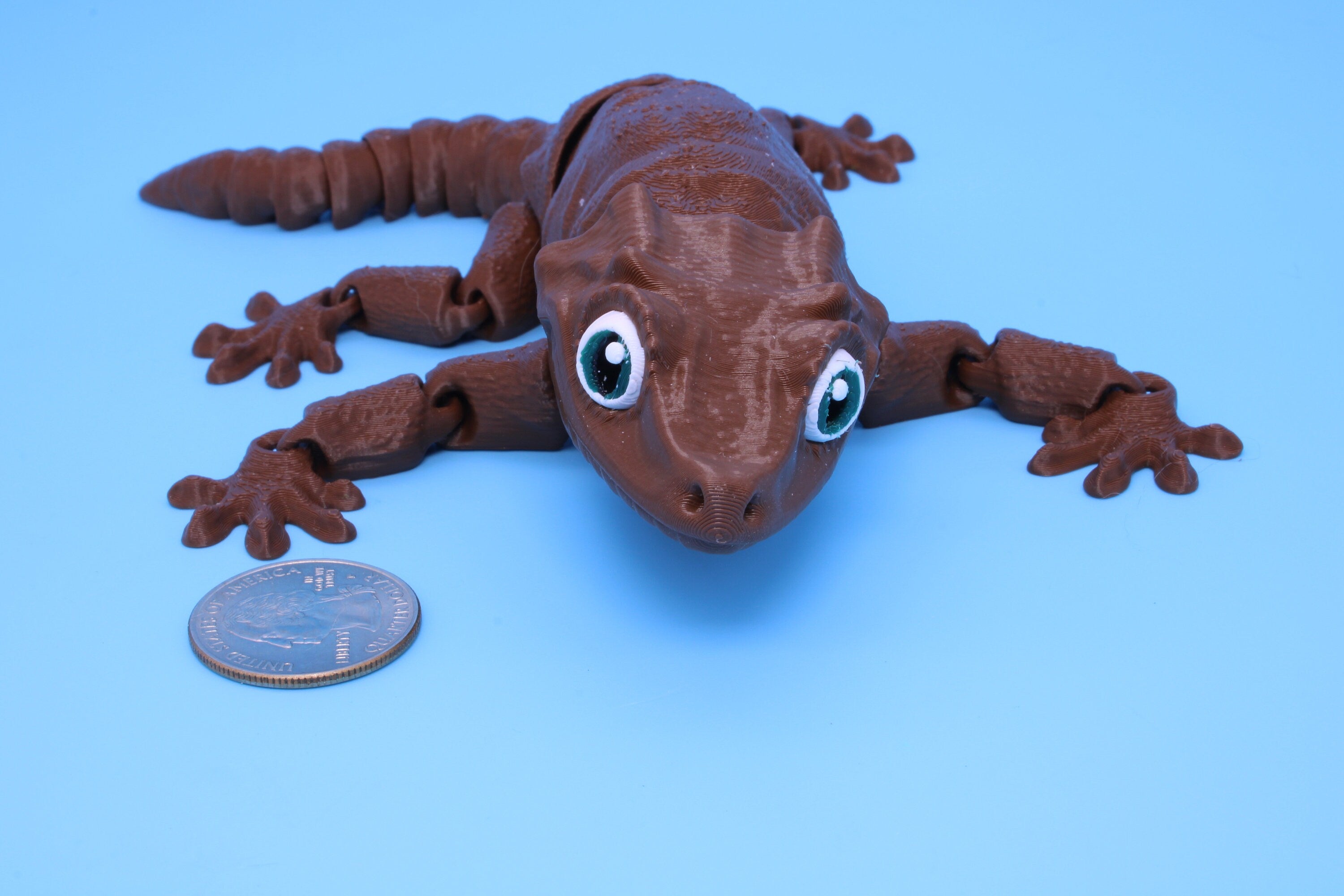 Gargoyle Gecko - Brown | Flexi Toy | Articulating Fidget Toy | Made to Order