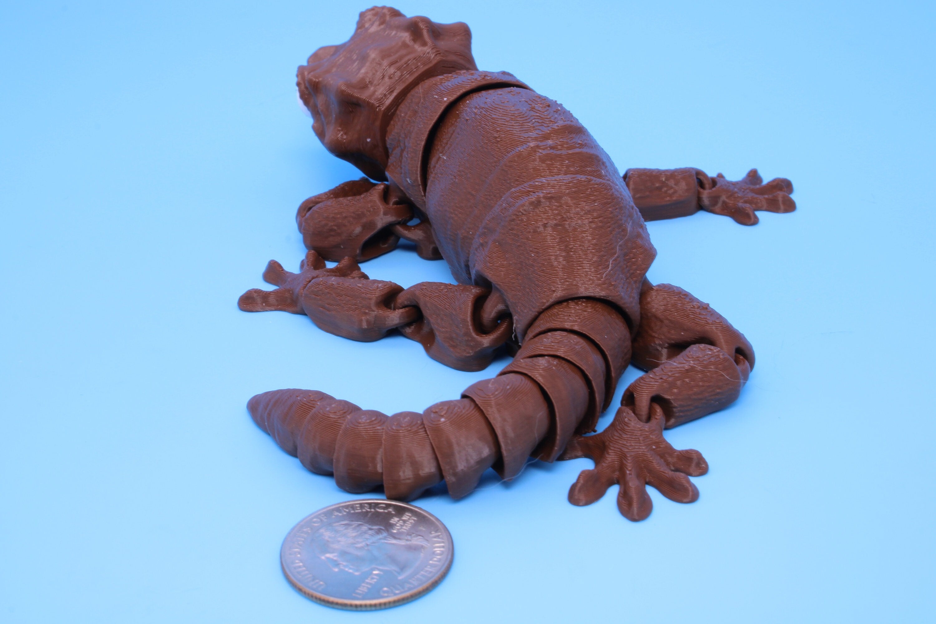 Gargoyle Gecko - Brown | Flexi Toy | Articulating Fidget Toy | Made to Order