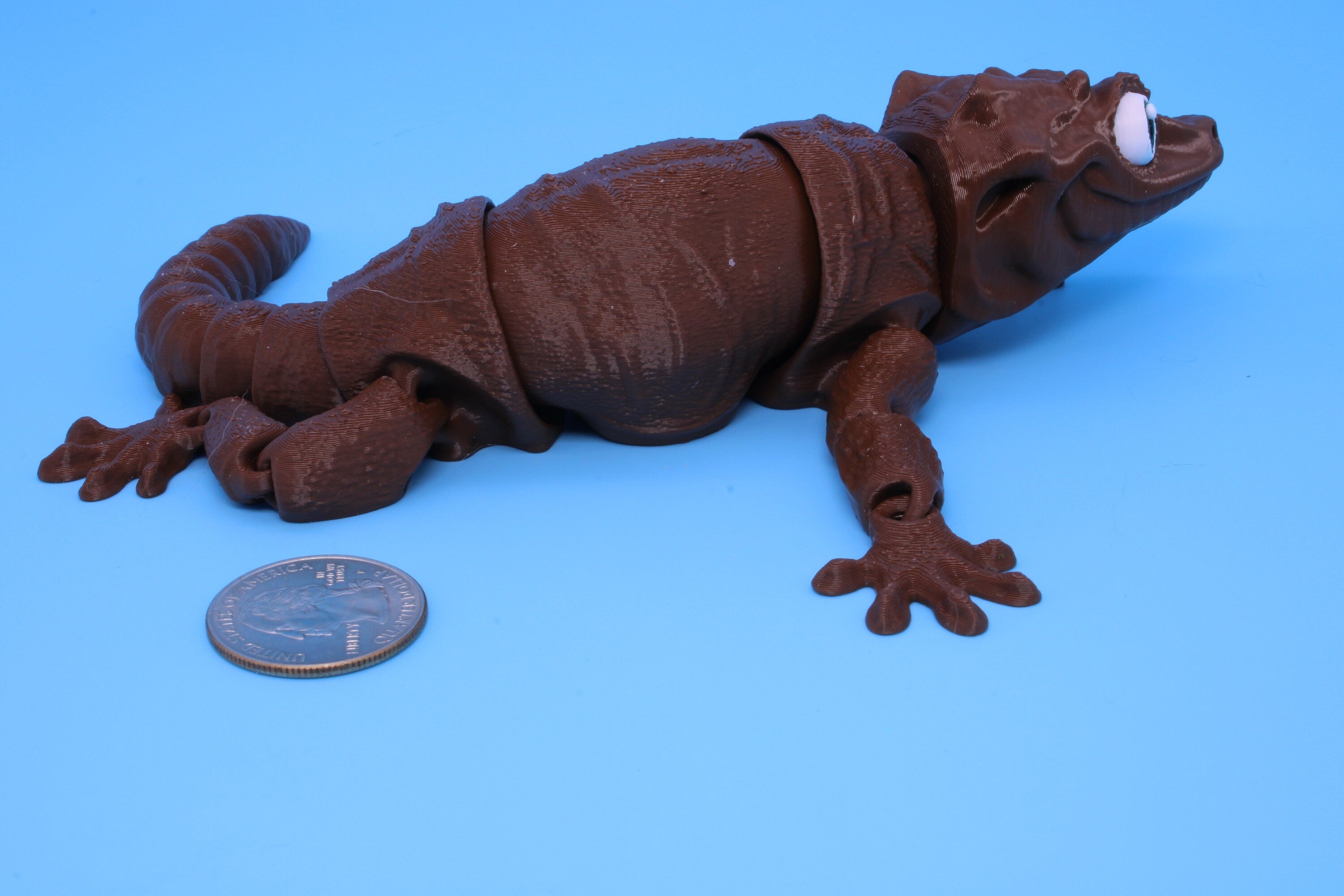 Gargoyle Gecko - Brown | Flexi Toy | Articulating Fidget Toy | Made to Order