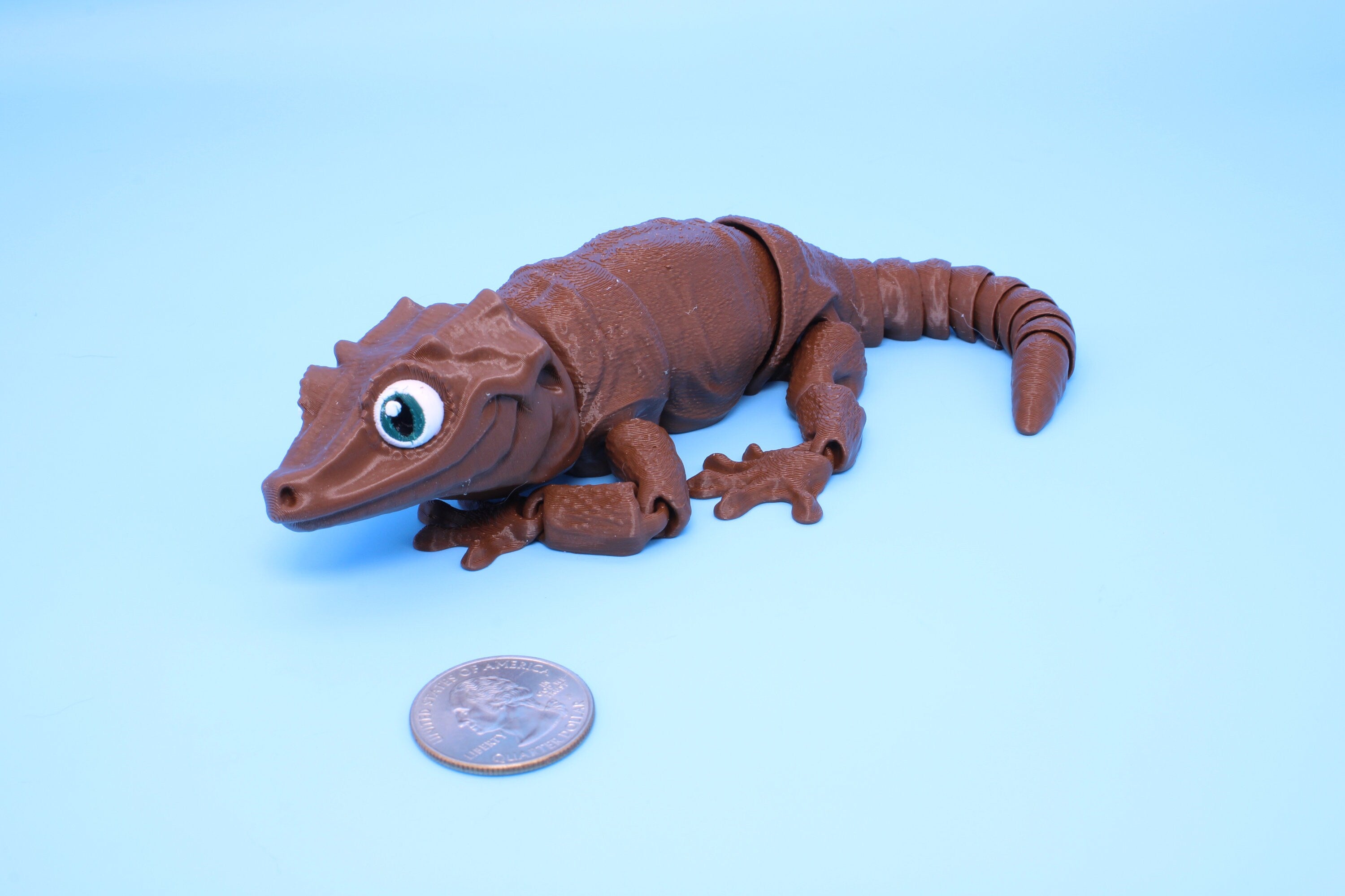 Gargoyle Gecko - Brown | Flexi Toy | Articulating Fidget Toy | Made to Order
