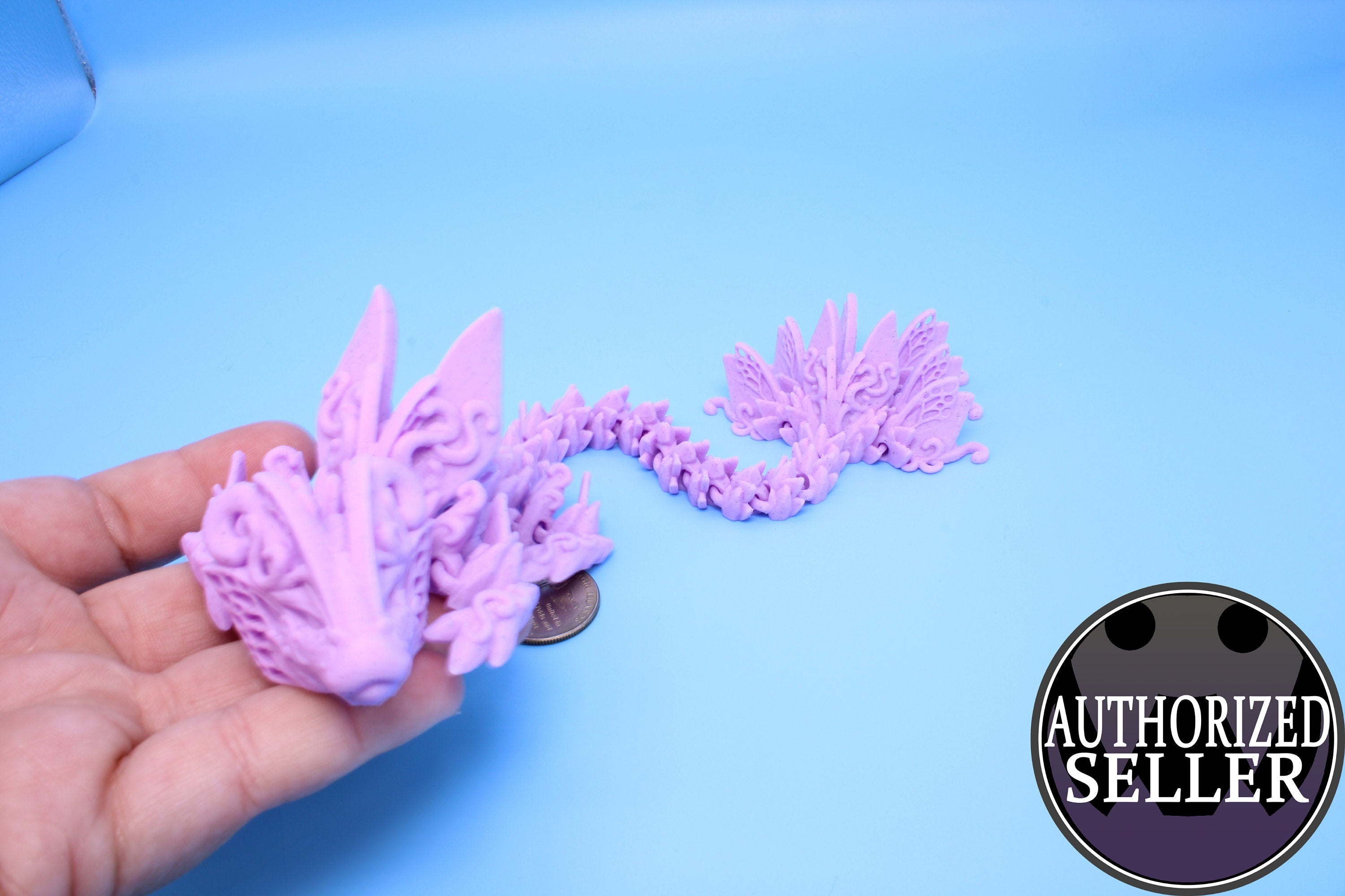 Butterfly Dragon - Pink chip | 3D printed | Articulating Dragon 11.5 in