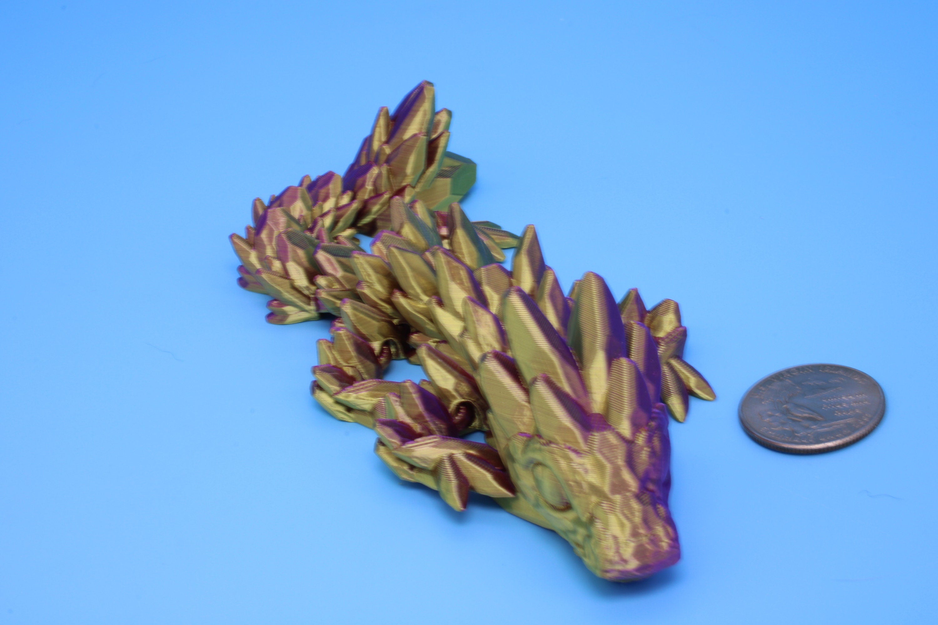 Baby Gem Dragon, 3D Printed, Articulating Dragon 7 in. (Made)