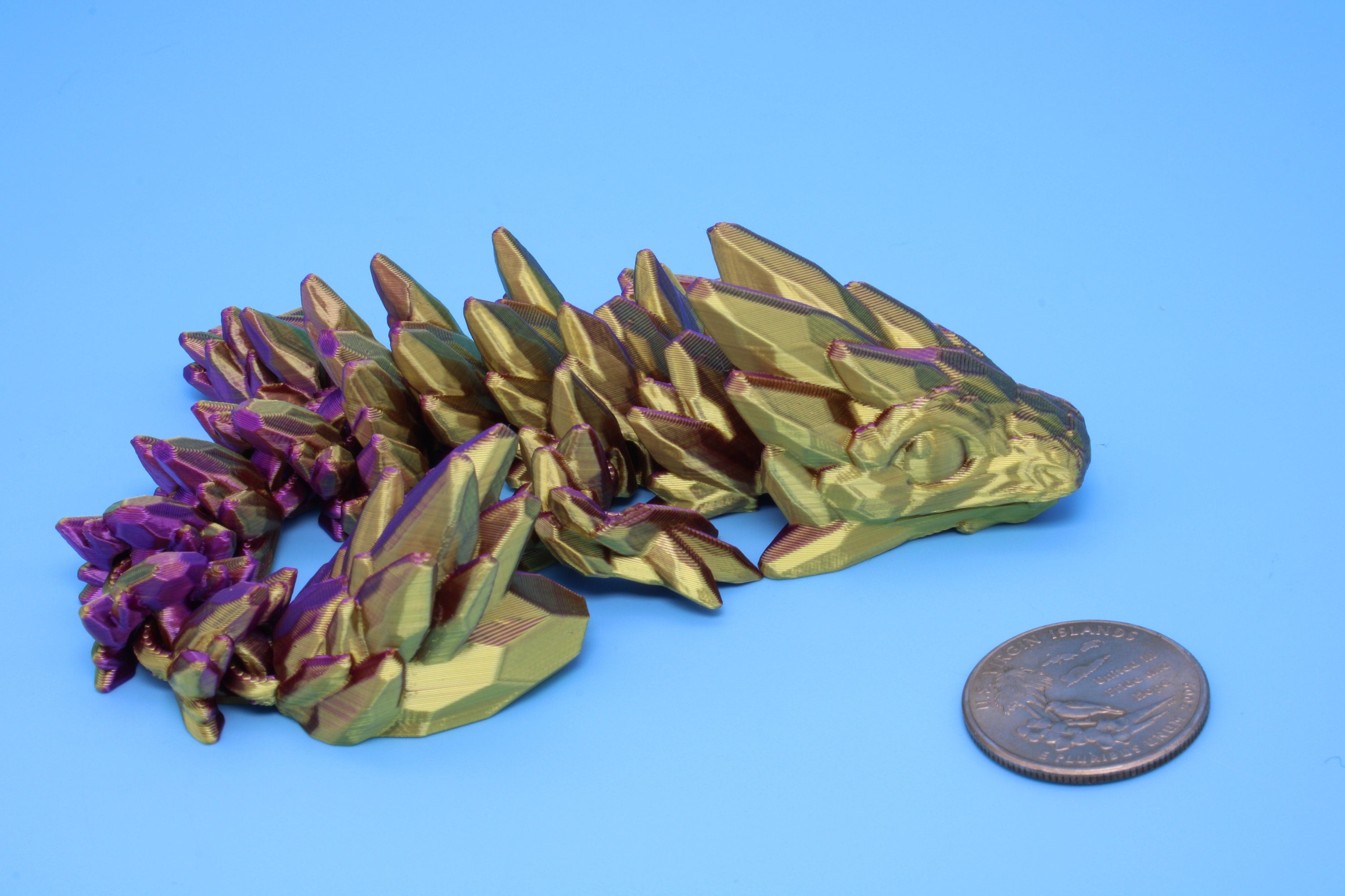 Baby Gem Dragon, 3D Printed, Articulating Dragon 7 in. (Made)