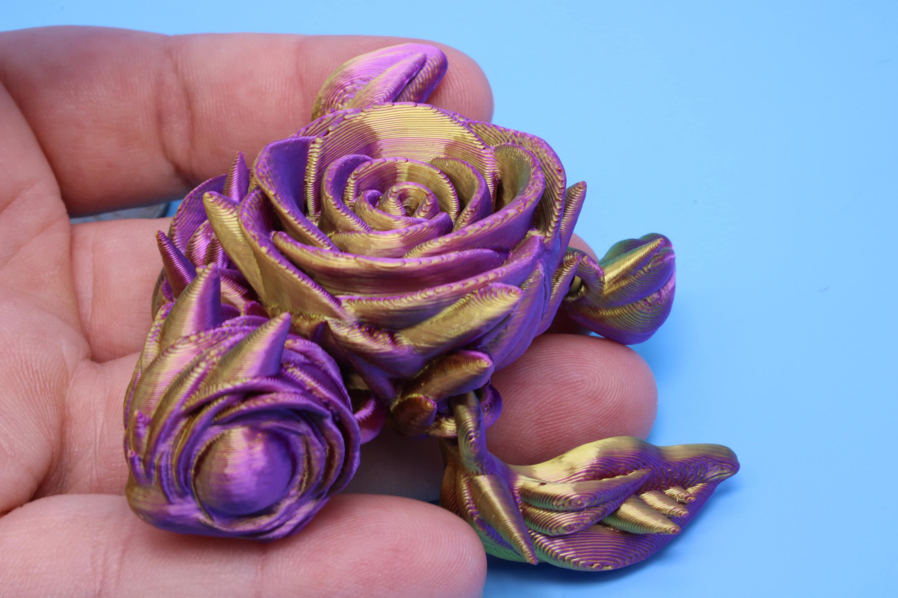 Rose Turtle | Flexi | Fidget | Roseurtle | 3D Printed | 3 in. | Adorable Rose Turtle Buddy.