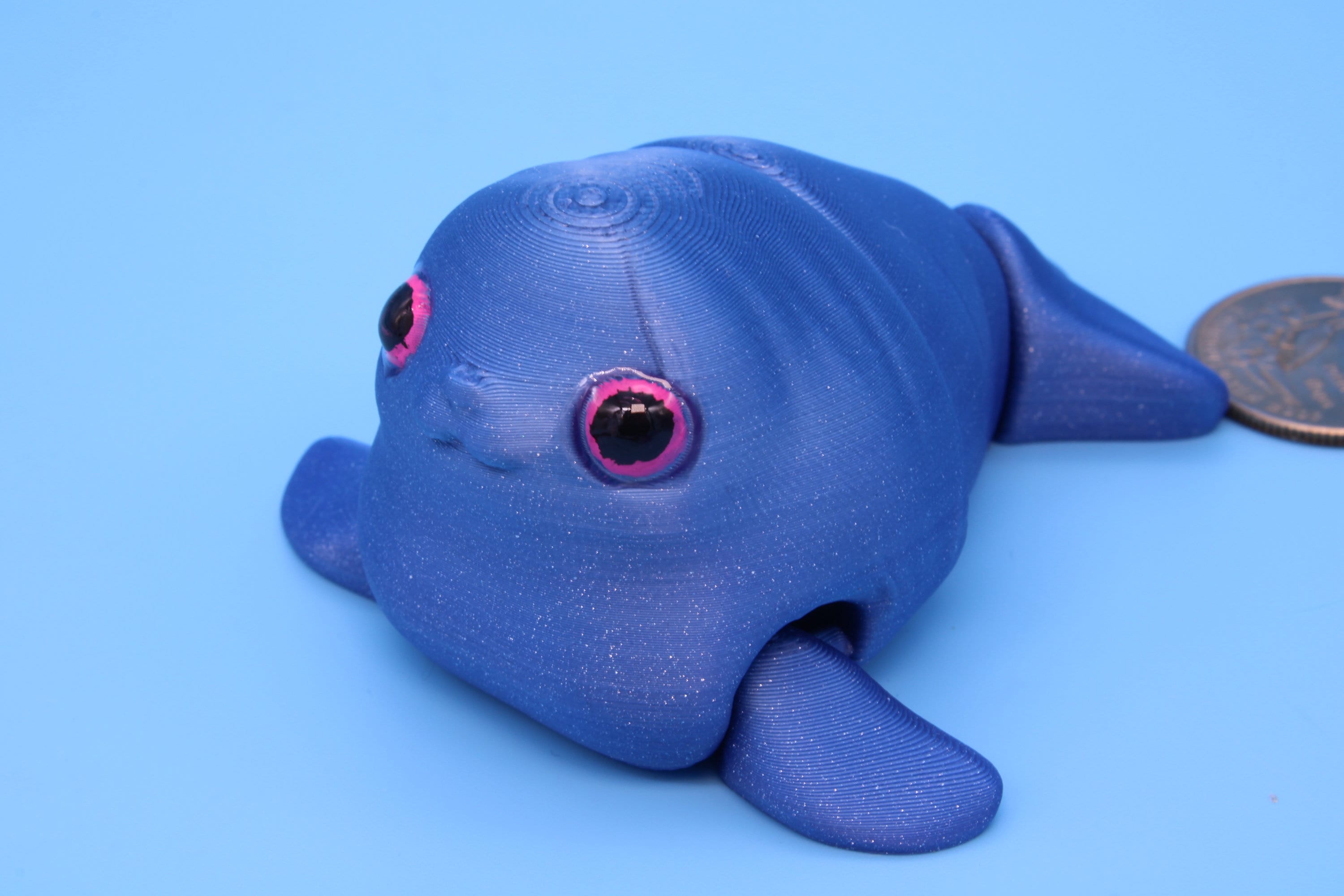 Seal with hand painted eyes, 3D Printed