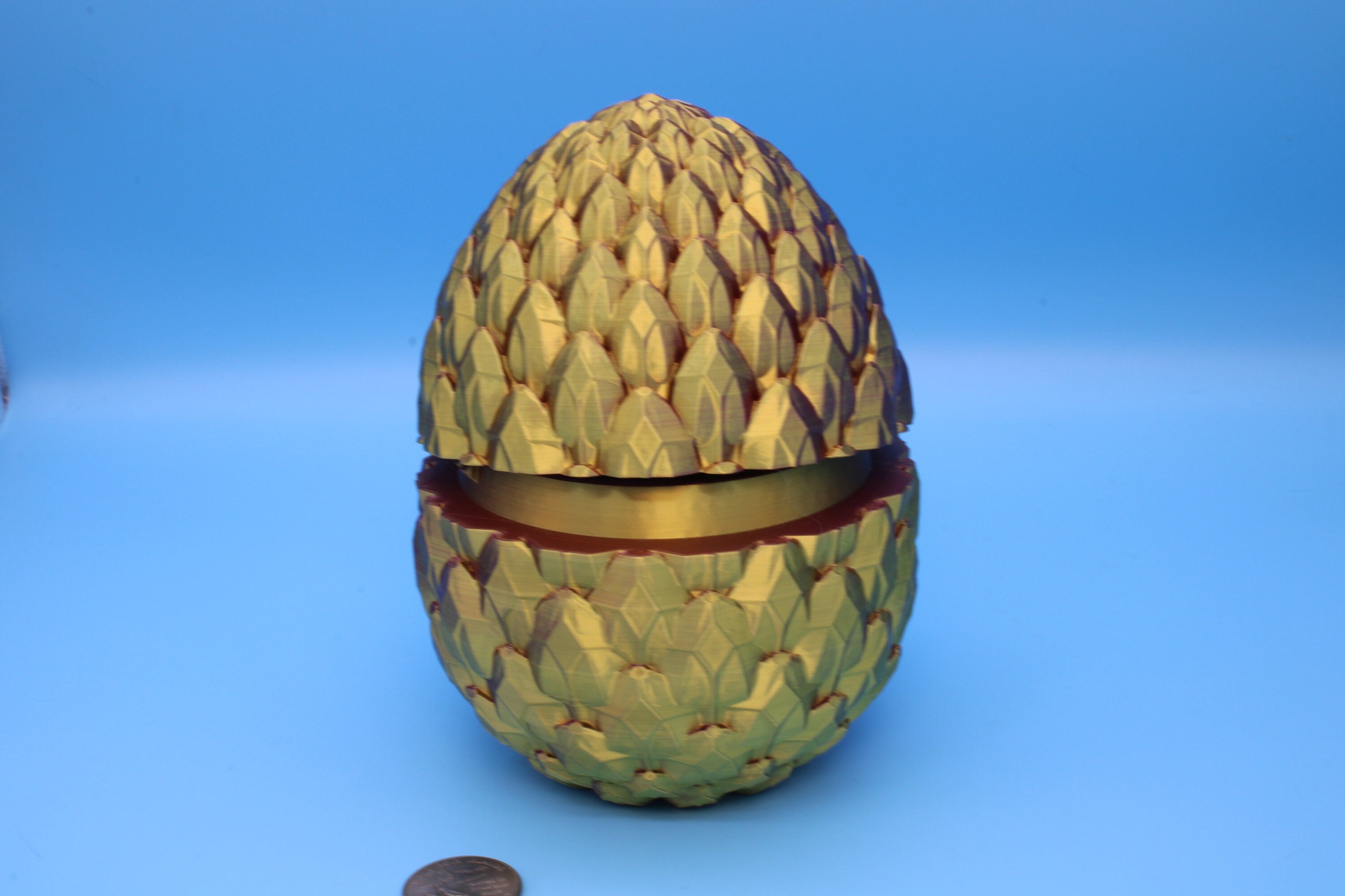 Dragon Scale Egg- Brown | 3D printed | Dragon Egg Storage! | 6 in. Dragon Scale Egg | Gift. Decorative Egg