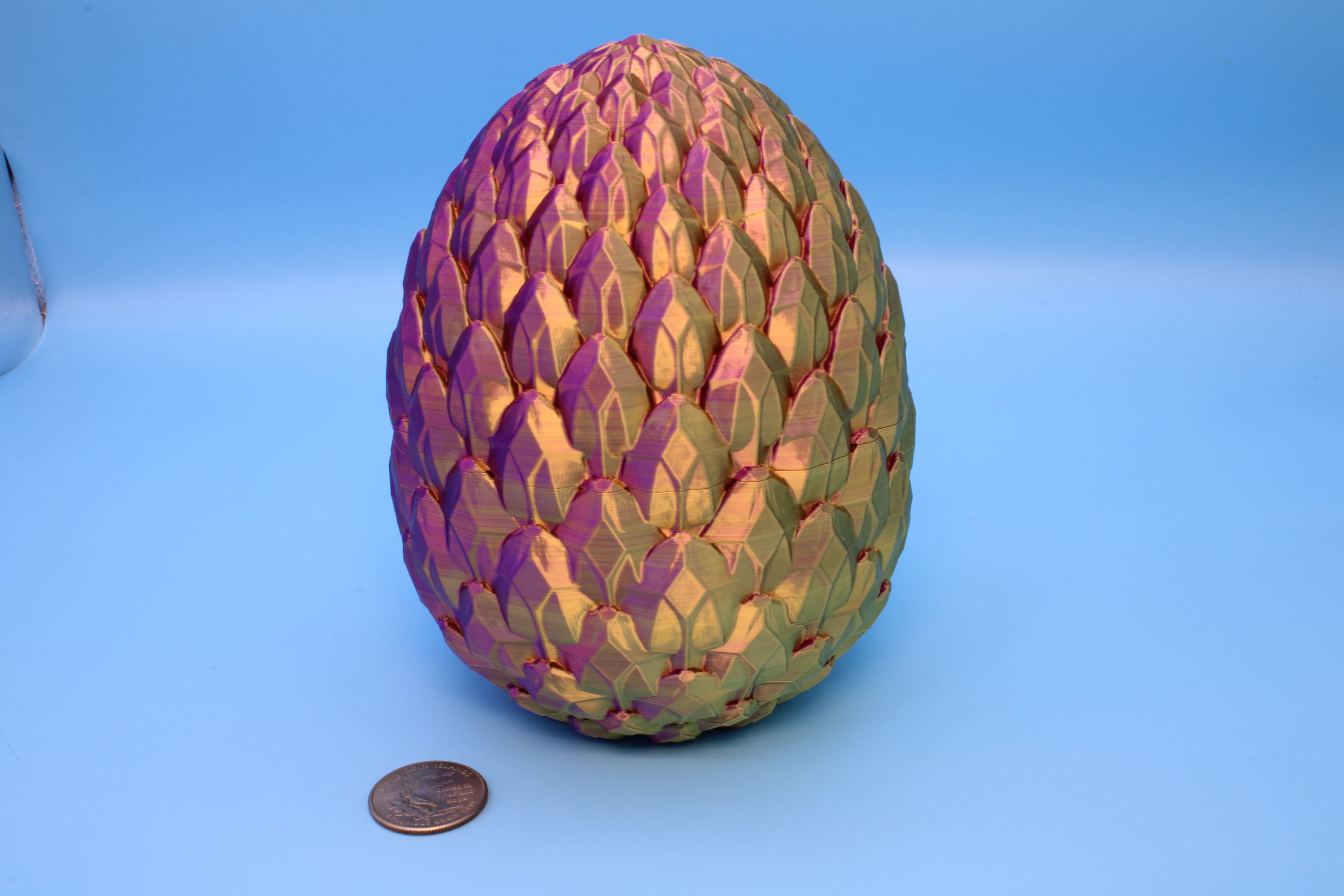 Dragon Scale Egg- Brown | 3D printed | Dragon Egg Storage! | 6 in. Dragon Scale Egg | Gift. Decorative Egg
