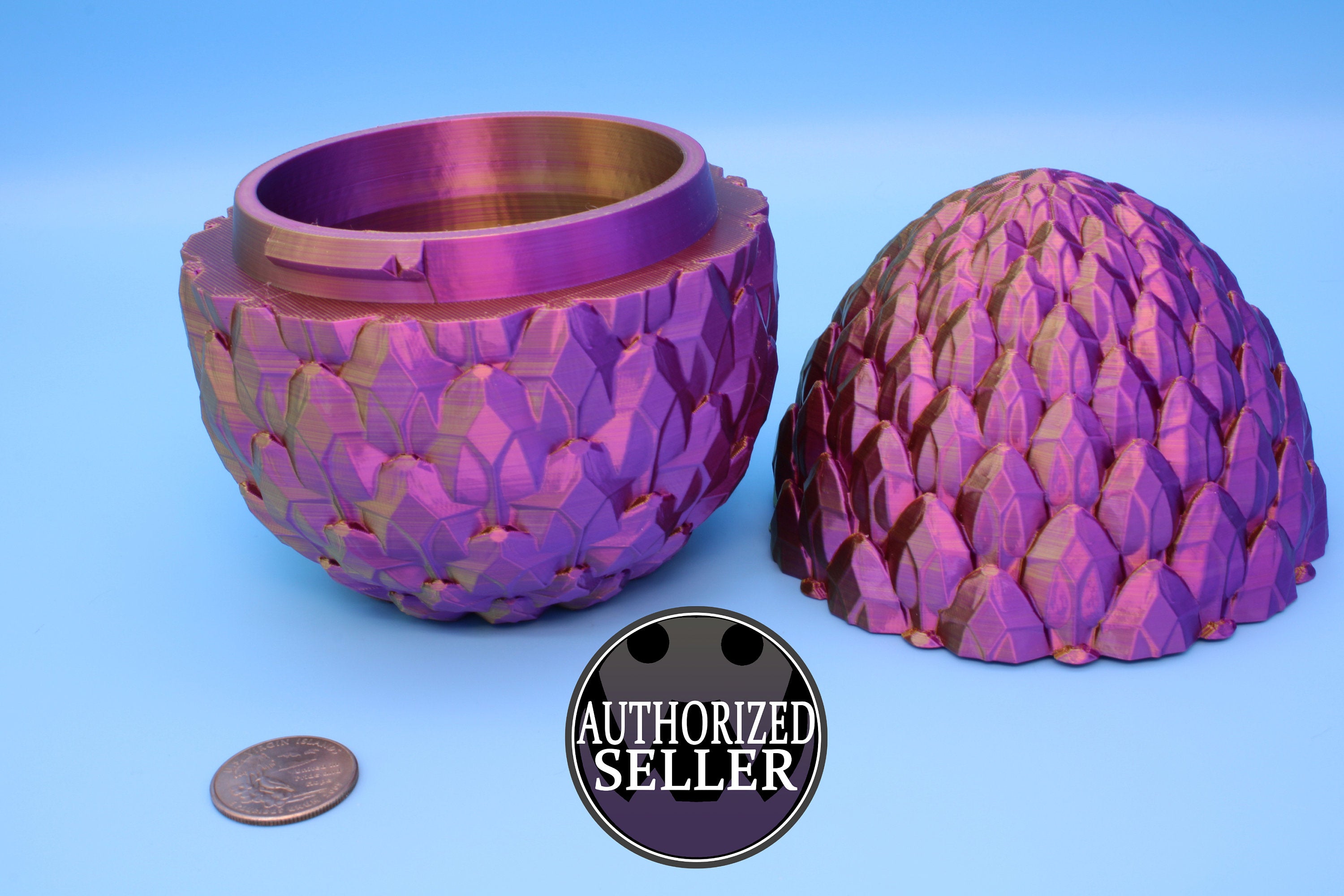 Dragon Scale Egg- Brown | 3D printed | Dragon Egg Storage! | 6 in. Dragon Scale Egg | Gift. Decorative Egg