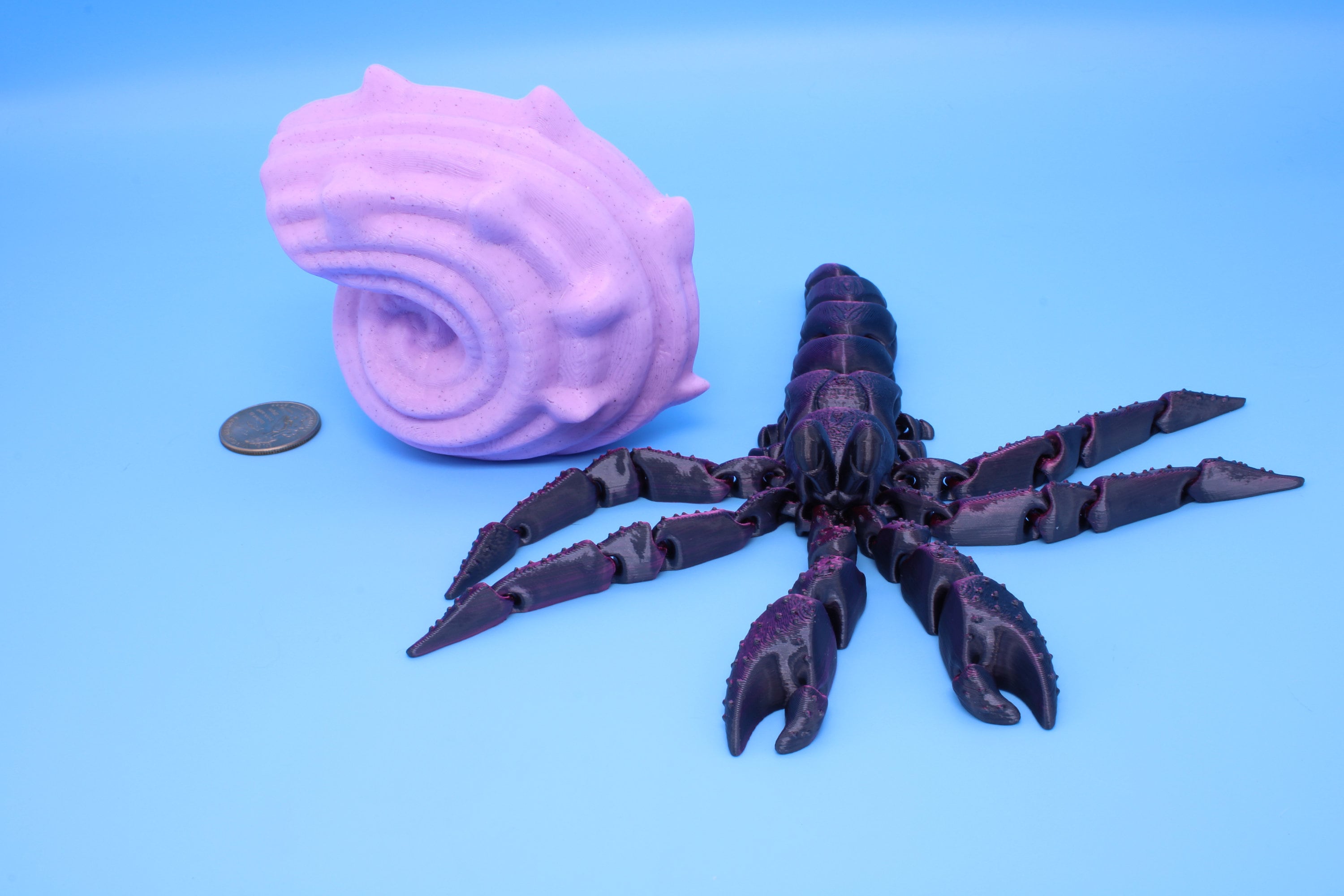 Articulating Hermit Crab with Shell | 3D Printed