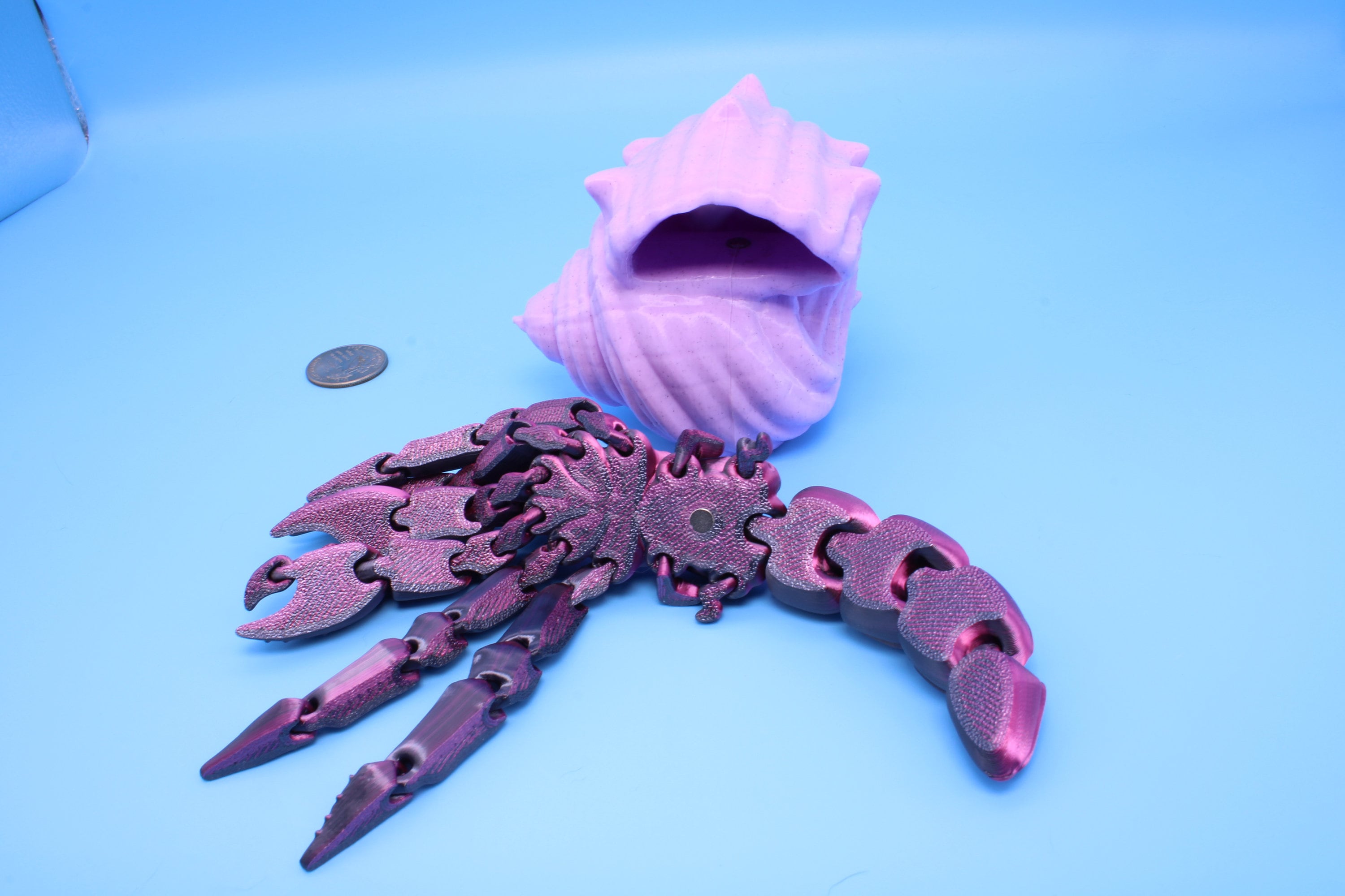 Articulating Hermit Crab with Shell | 3D Printed