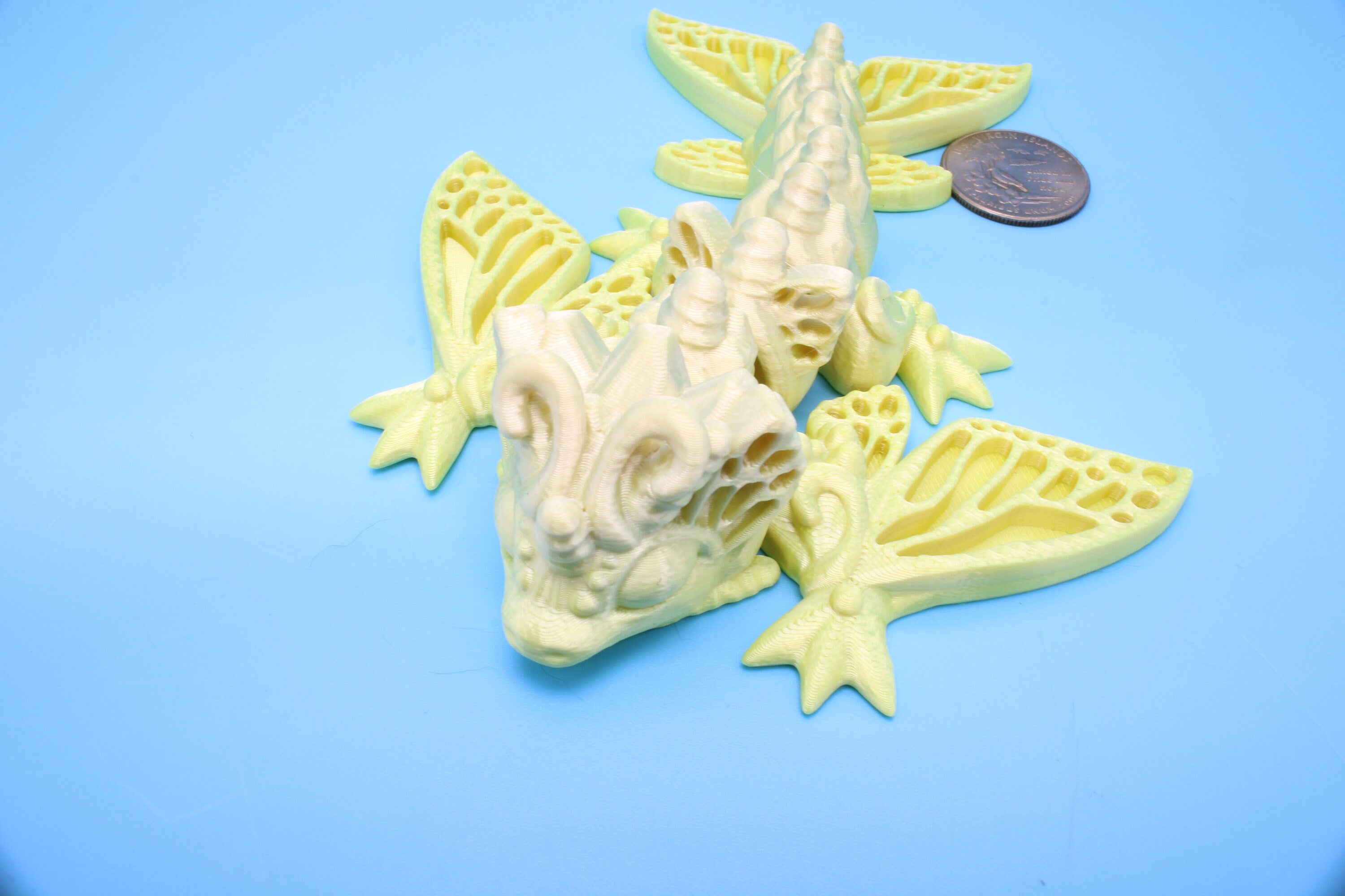 Butterfly Wyvern | 3D Printed | Wyvern Dragon | 6 in. | Dragon Toy | Fidget Toy | Flexi Dragon.