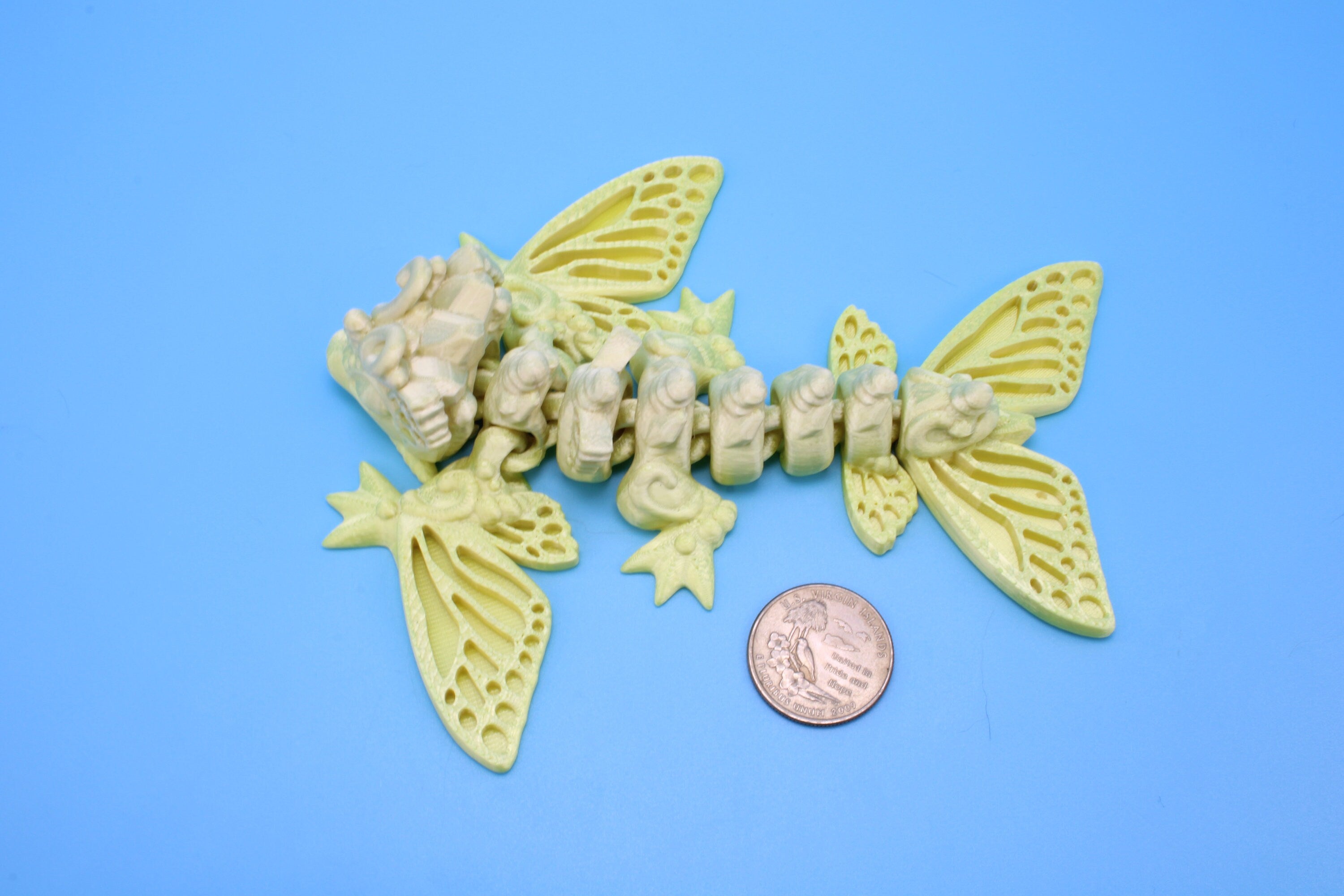 Butterfly Wyvern | 3D Printed | Wyvern Dragon | 6 in. | Dragon Toy | Fidget Toy | Flexi Dragon.