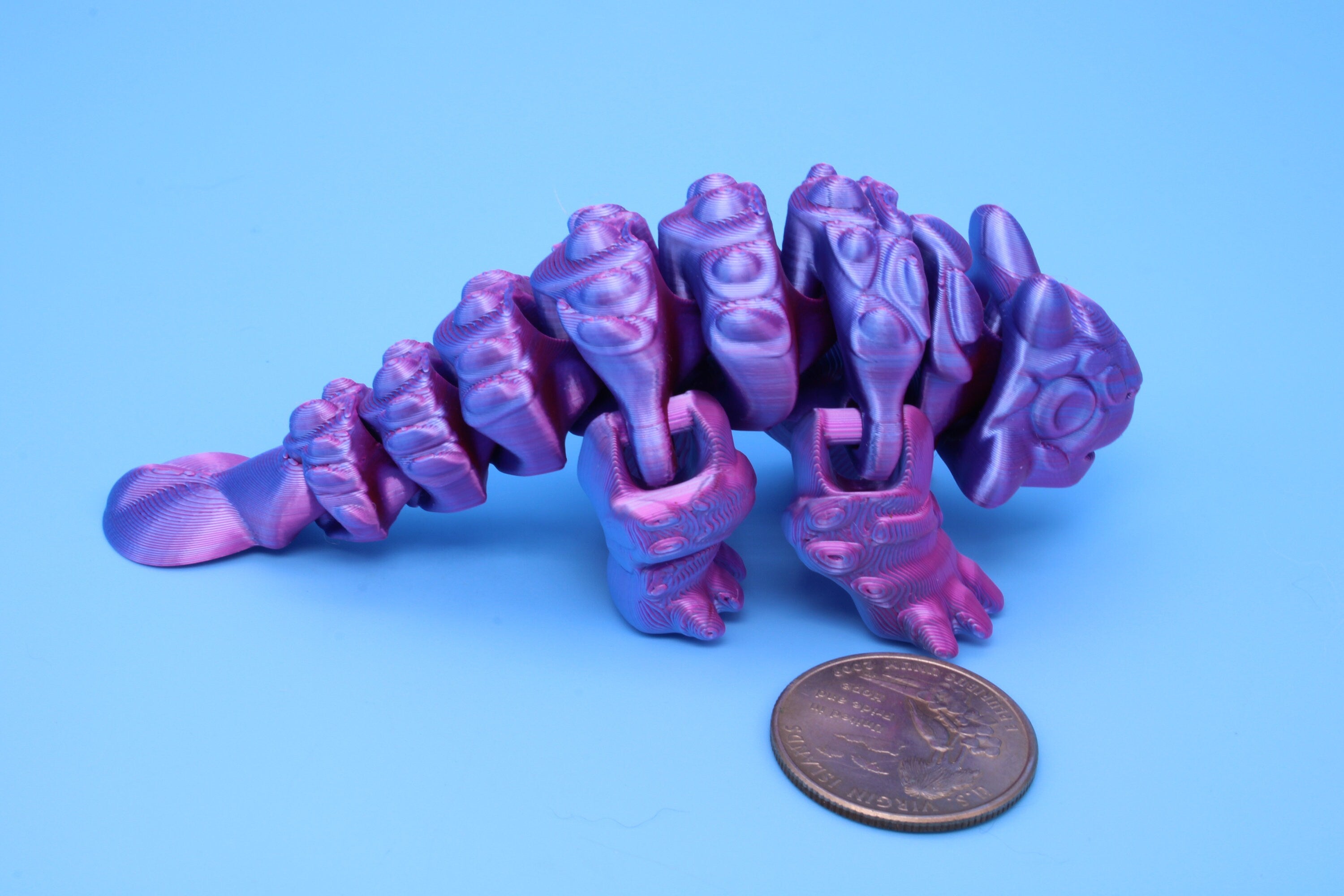 Dinosaur | Ankylosaurus | 3D Printed Cute Dino | 4.25 inches | Fidget Toy | Articulating Dinosaur