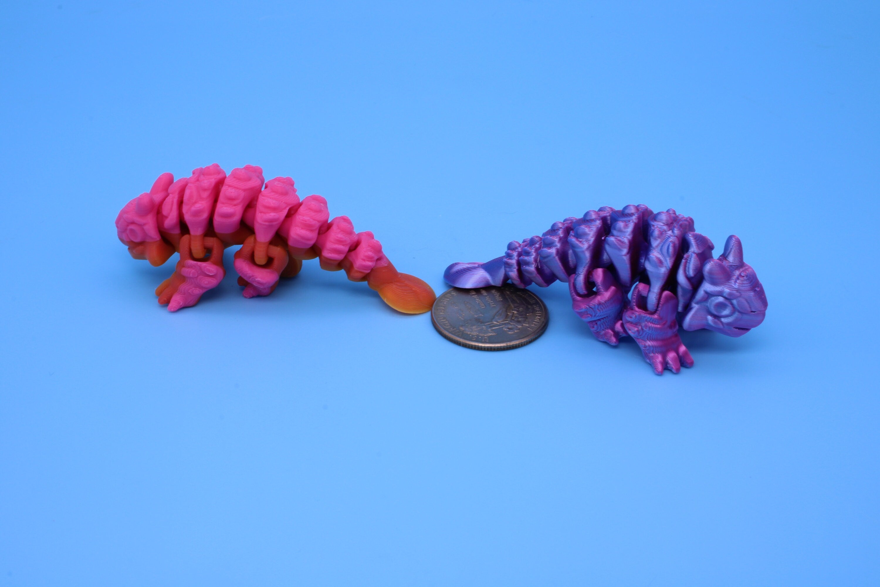 Dinosaur | Ankylosaurus - 2 Pack | 3D Printed Cute Dino | 3 inches | Fidget Toy | Articulating Dinosaur