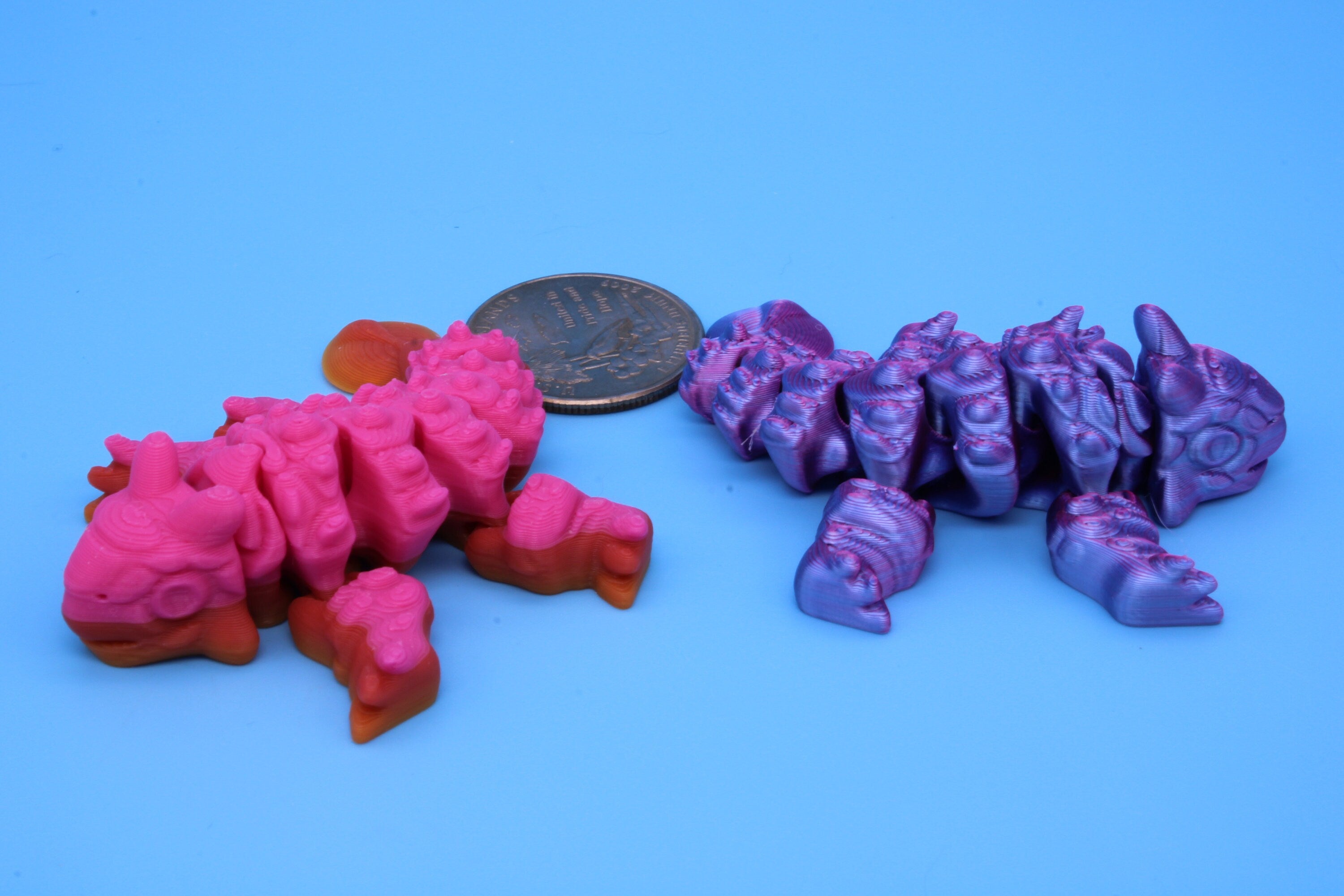 Dinosaur | Ankylosaurus - 2 Pack | 3D Printed Cute Dino | 3 inches | Fidget Toy | Articulating Dinosaur