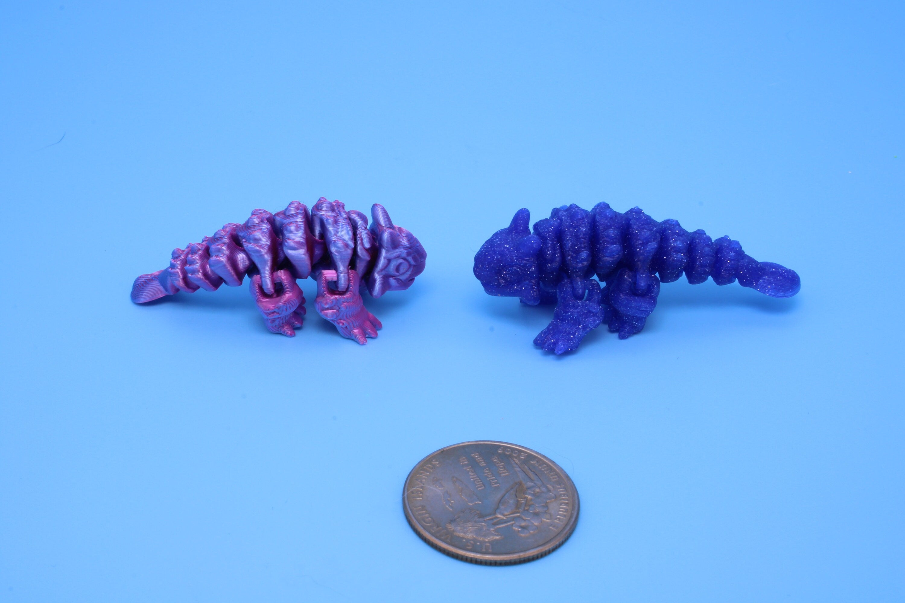 Dinosaur | Ankylosaurus - 2 Pack | 3D Printed Cute Dino | 2.2 inches | Fidget Toy | Articulating Dinosaur