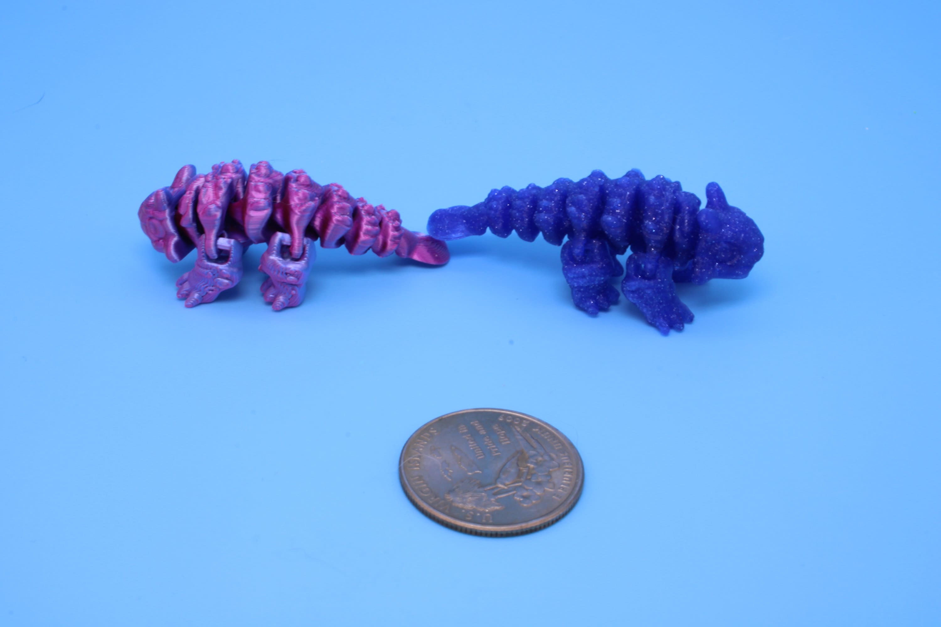 Dinosaur | Ankylosaurus - 2 Pack | 3D Printed Cute Dino | 2.2 inches | Fidget Toy | Articulating Dinosaur