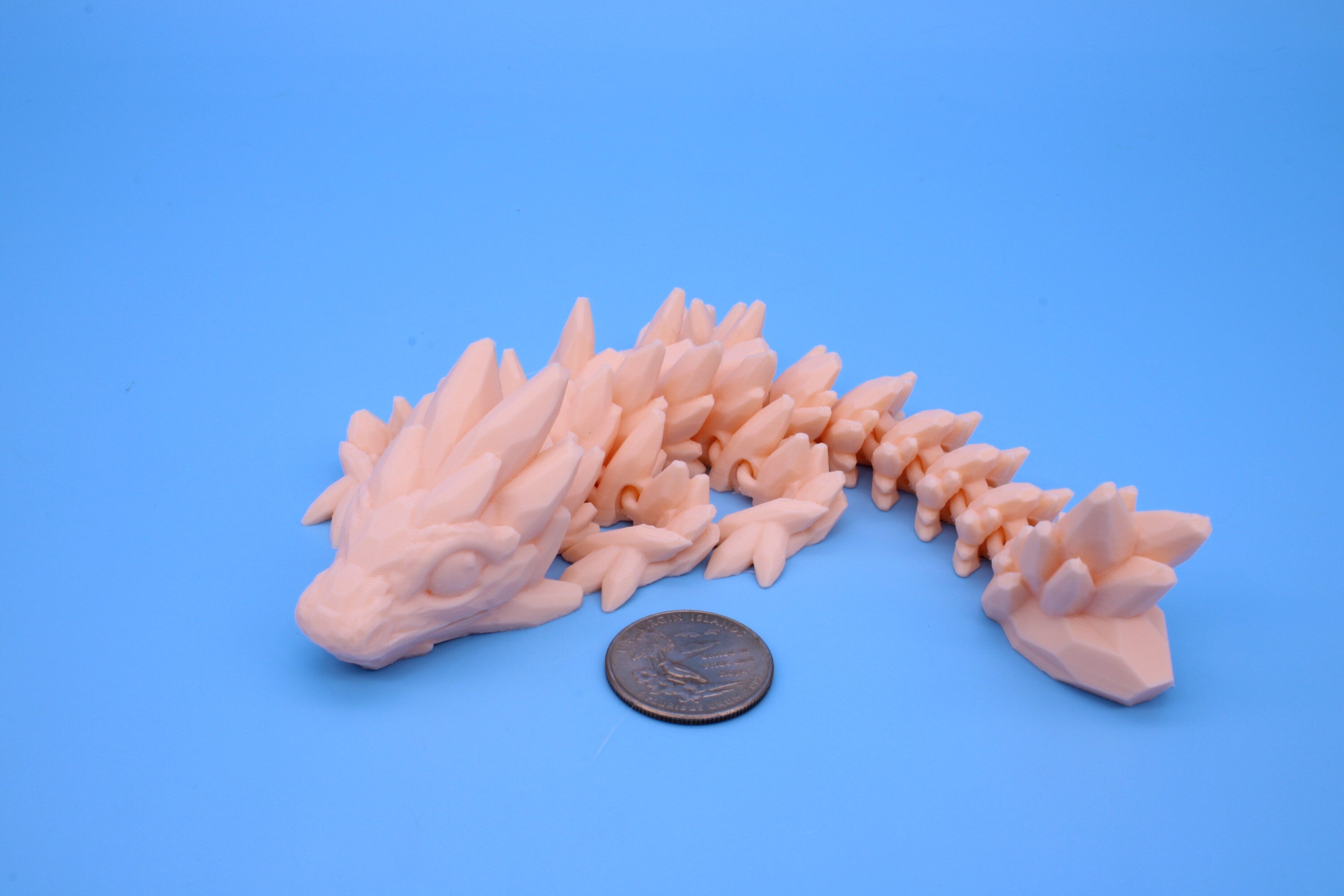 Baby Gem Dragon, 3D Printed, Articulating Dragon 8 in. TPU (Made)