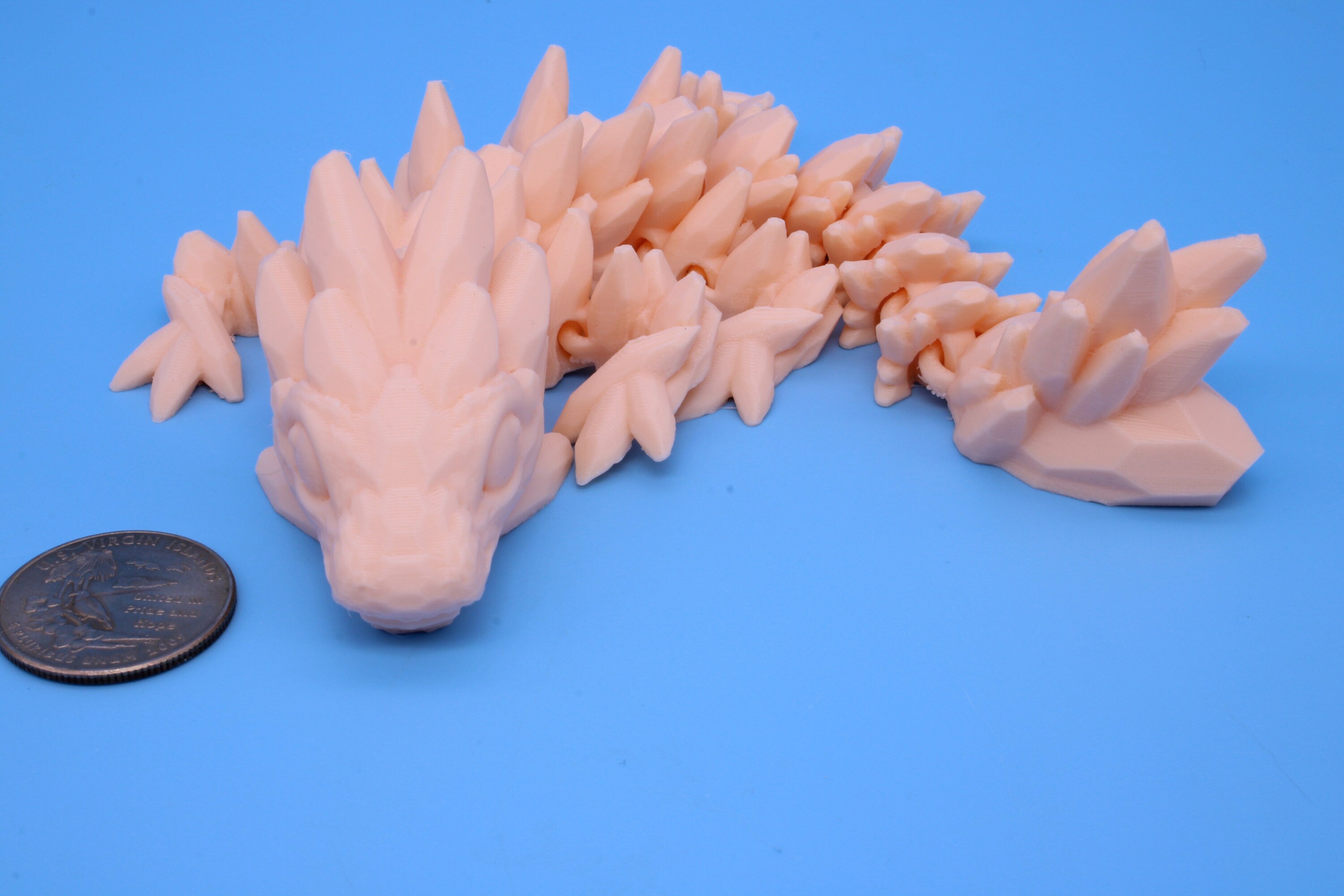 Baby Gem Dragon, 3D Printed, Articulating Dragon 8 in. TPU (Made)