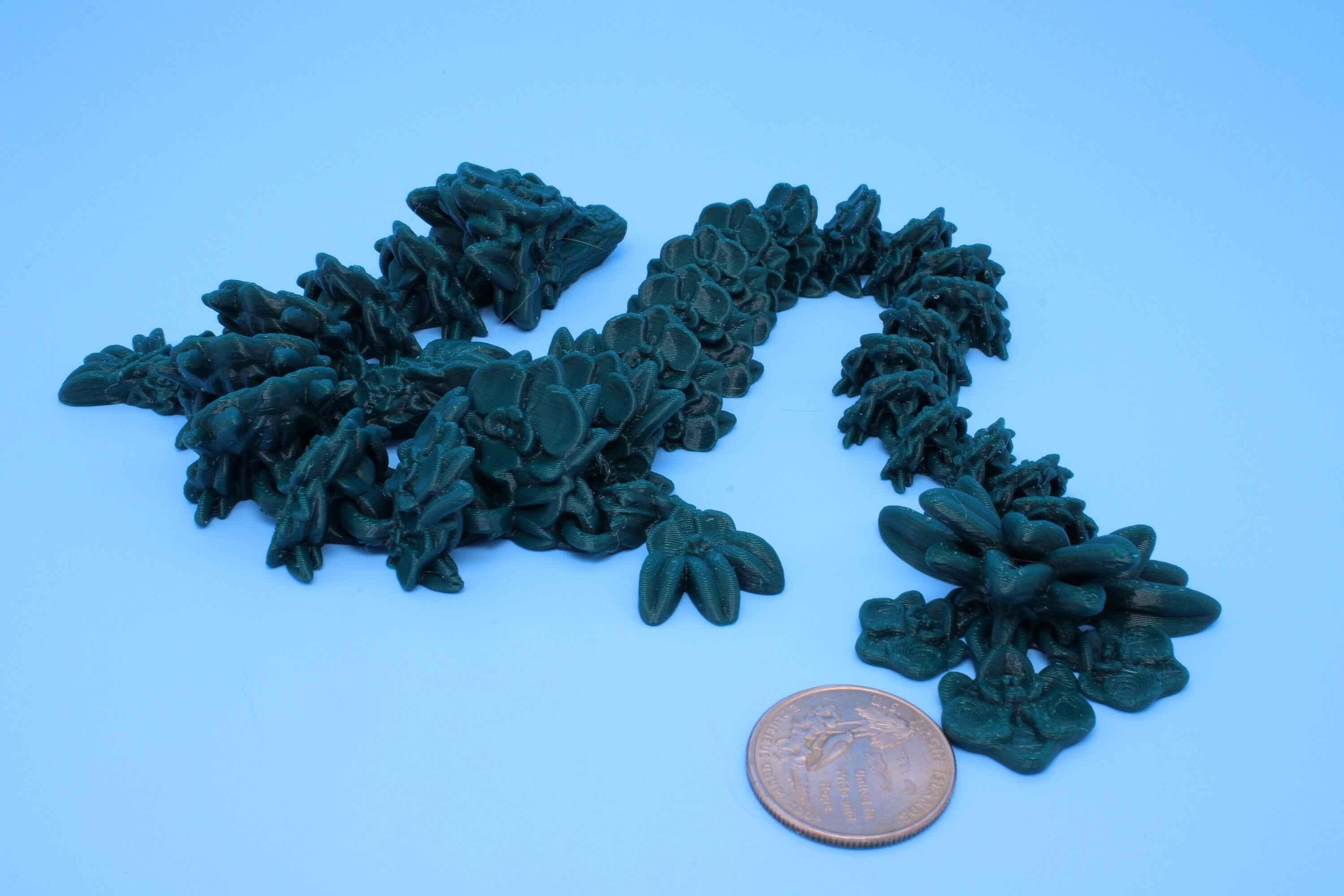 Orchid Dragon | 3D Printed | Flexi Toy | Adult Fidget Toy | 14.5 inch.