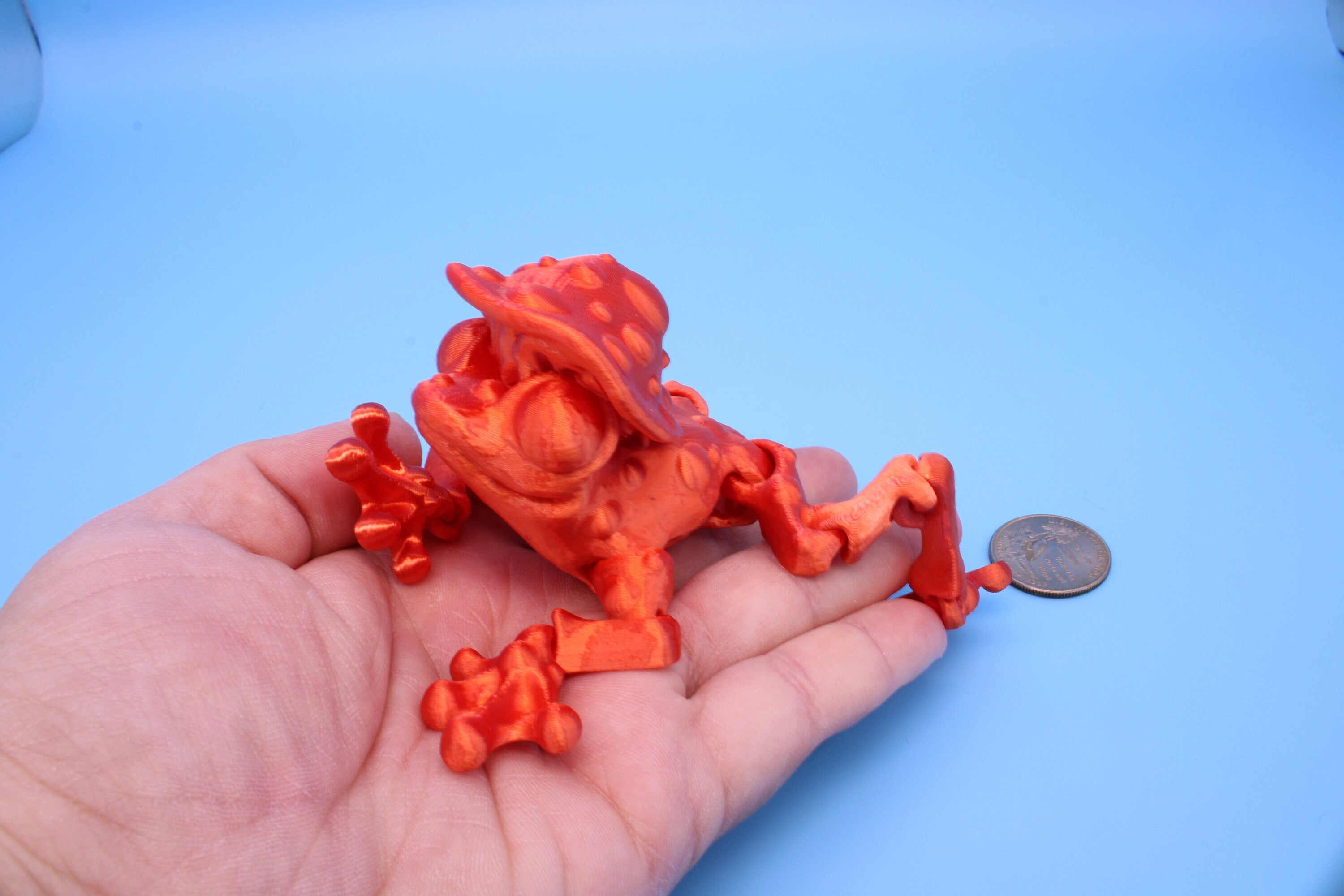 Mushroom Frog | 3D Printed | Friendly Frog | Fidget Toy | Articulating Frog.