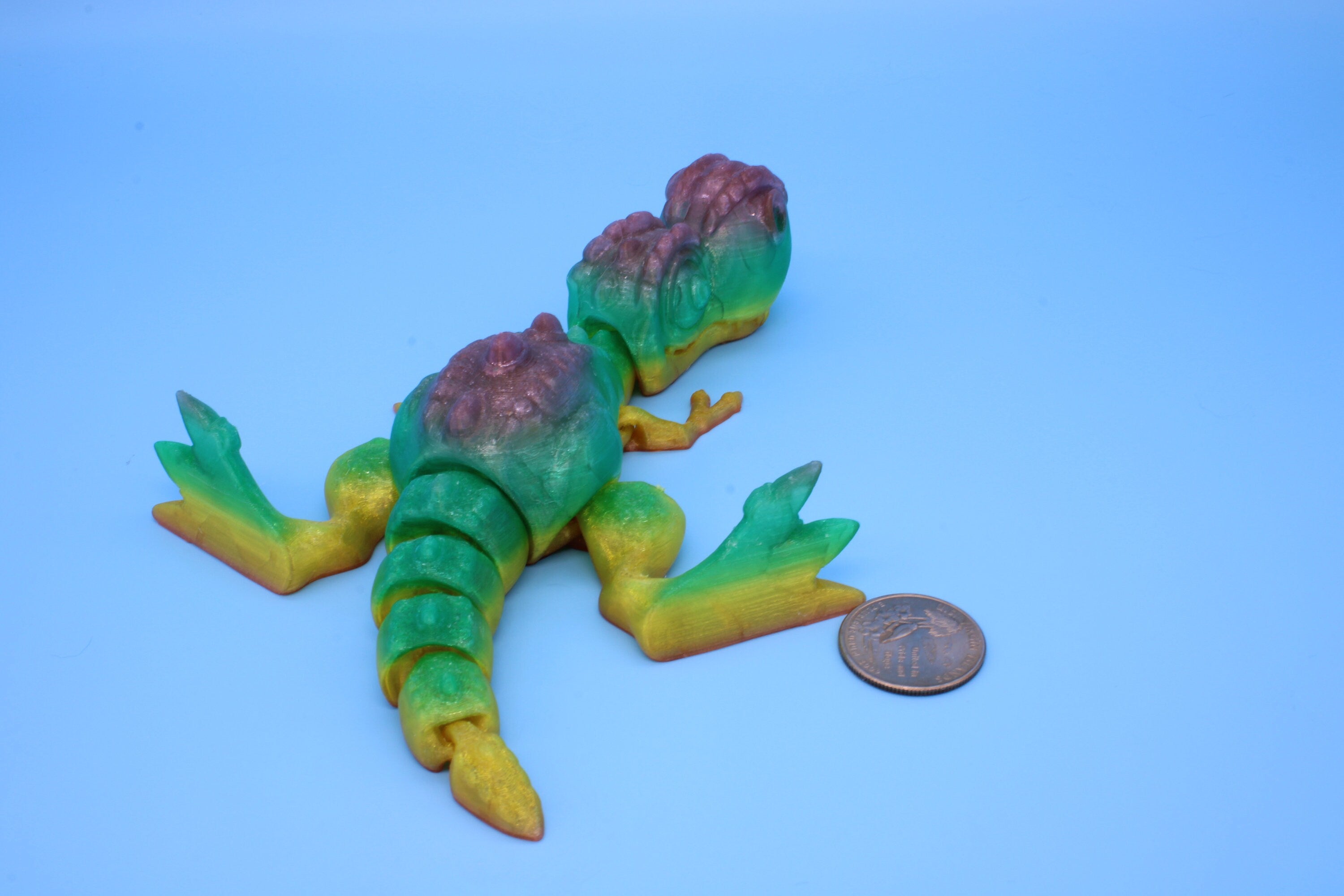 Flexi T-Rex - Rainbow | Flexible (TPU) | 3D Printed | Tyrannosaurus | Super Cute Dinosaur.