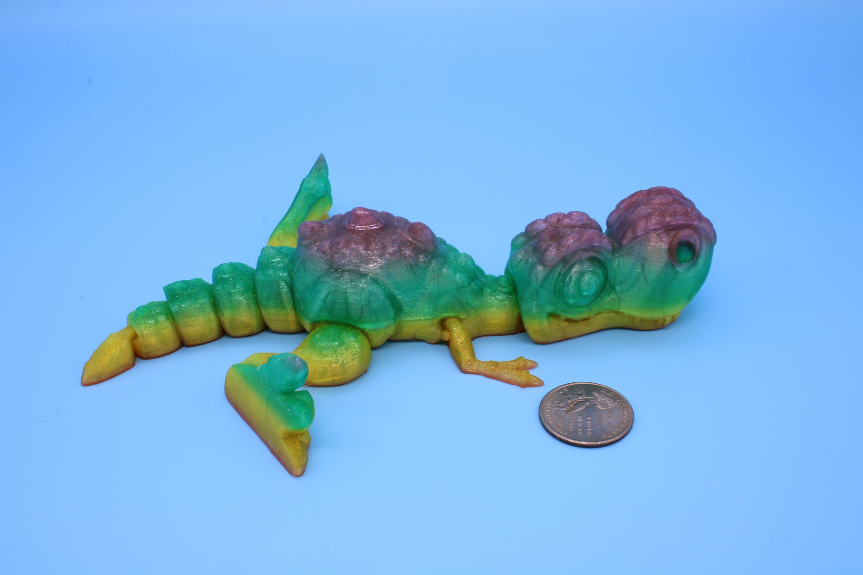 Flexi T-Rex - Rainbow | Flexible (TPU) | 3D Printed | Tyrannosaurus | Super Cute Dinosaur.