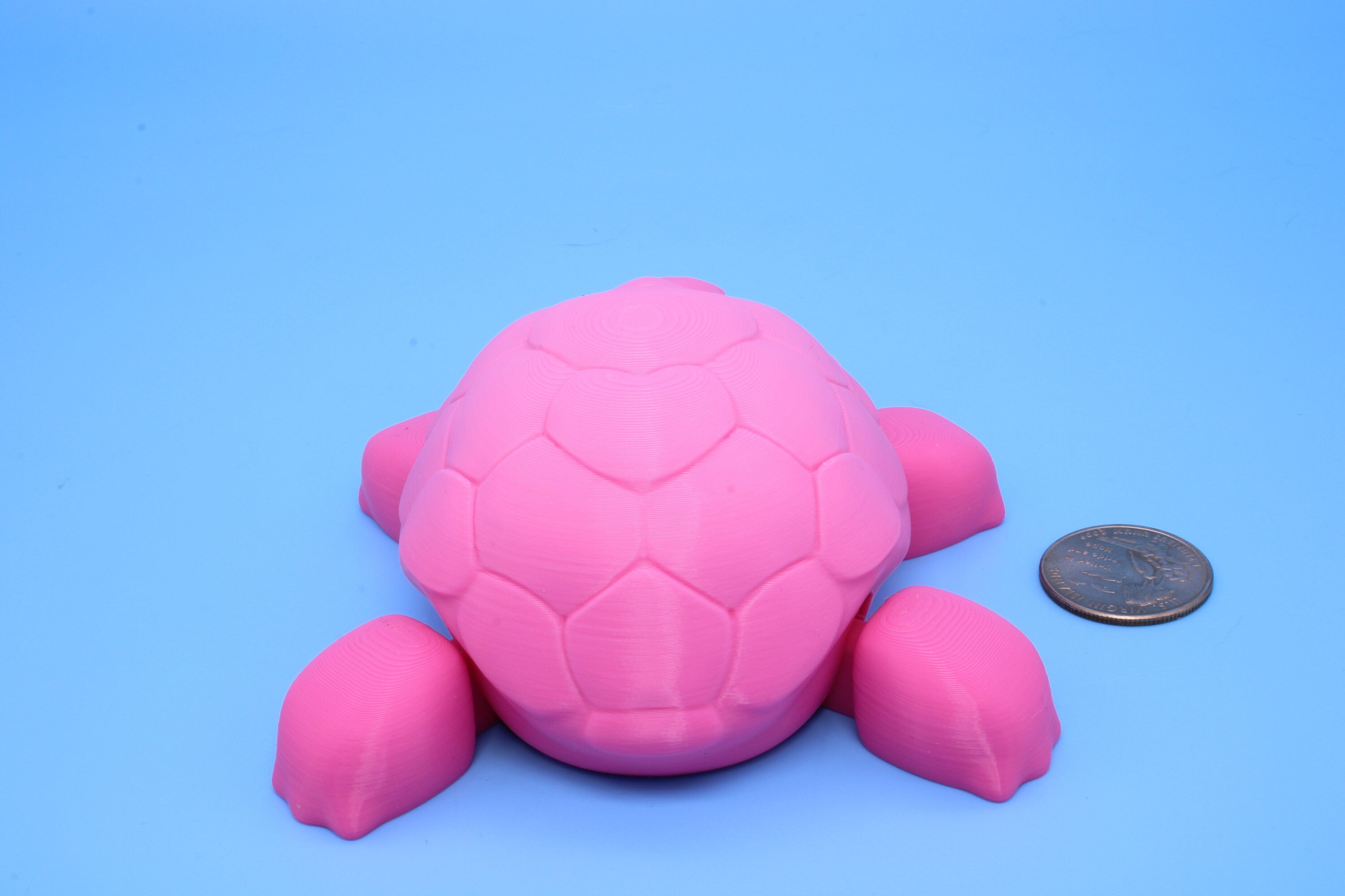 Articulating Turtle | 3D Printed Pink Cute Turtle with heart on shell.