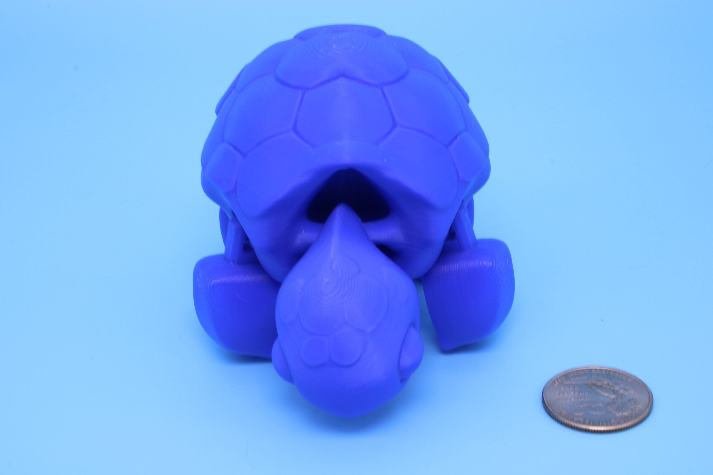 Articulating Turtle | 3D Printed Blue Cute Turtle with heart on shell.