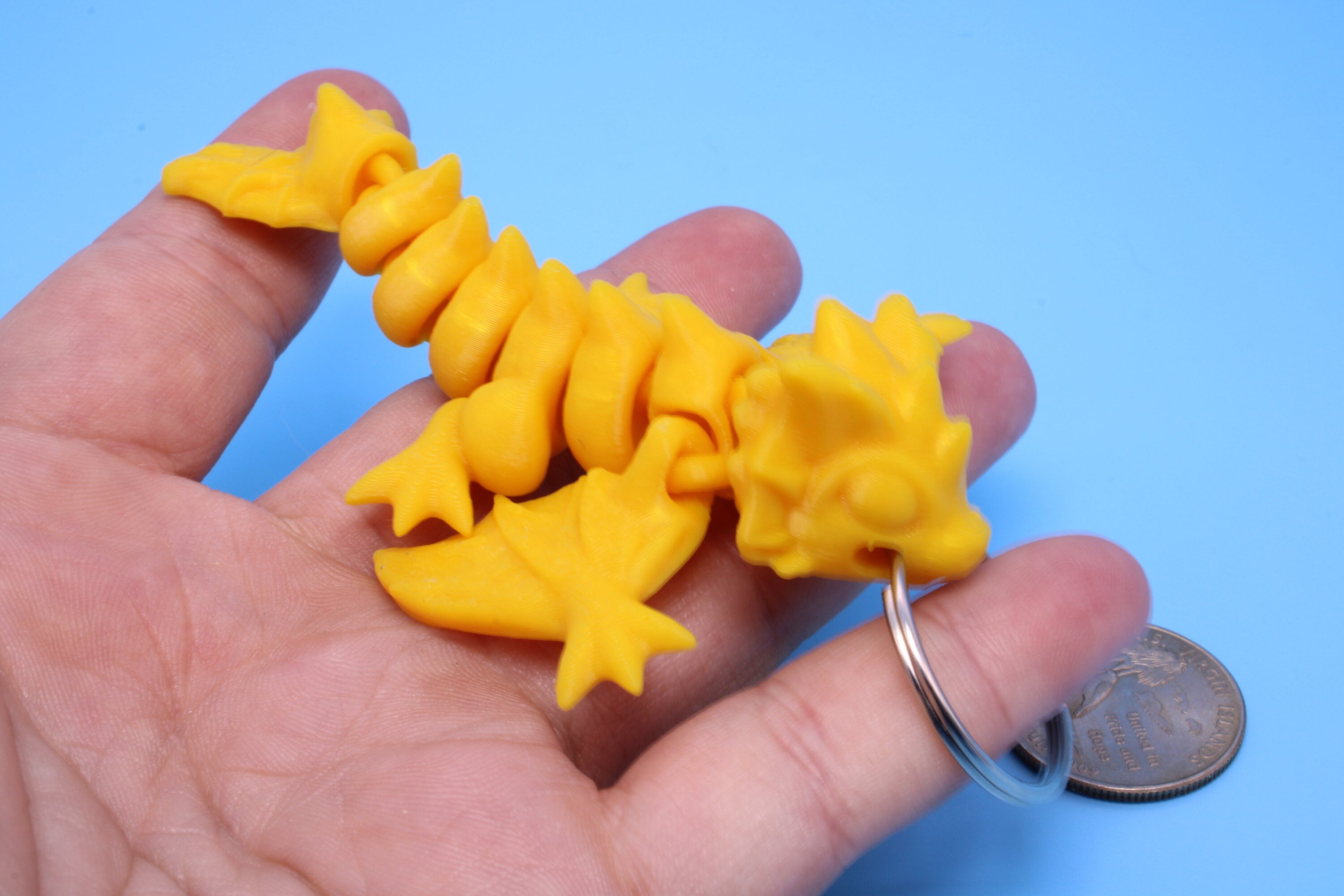 Baby Wyvern Dragon Keychain | 3D Printed | 4 in.