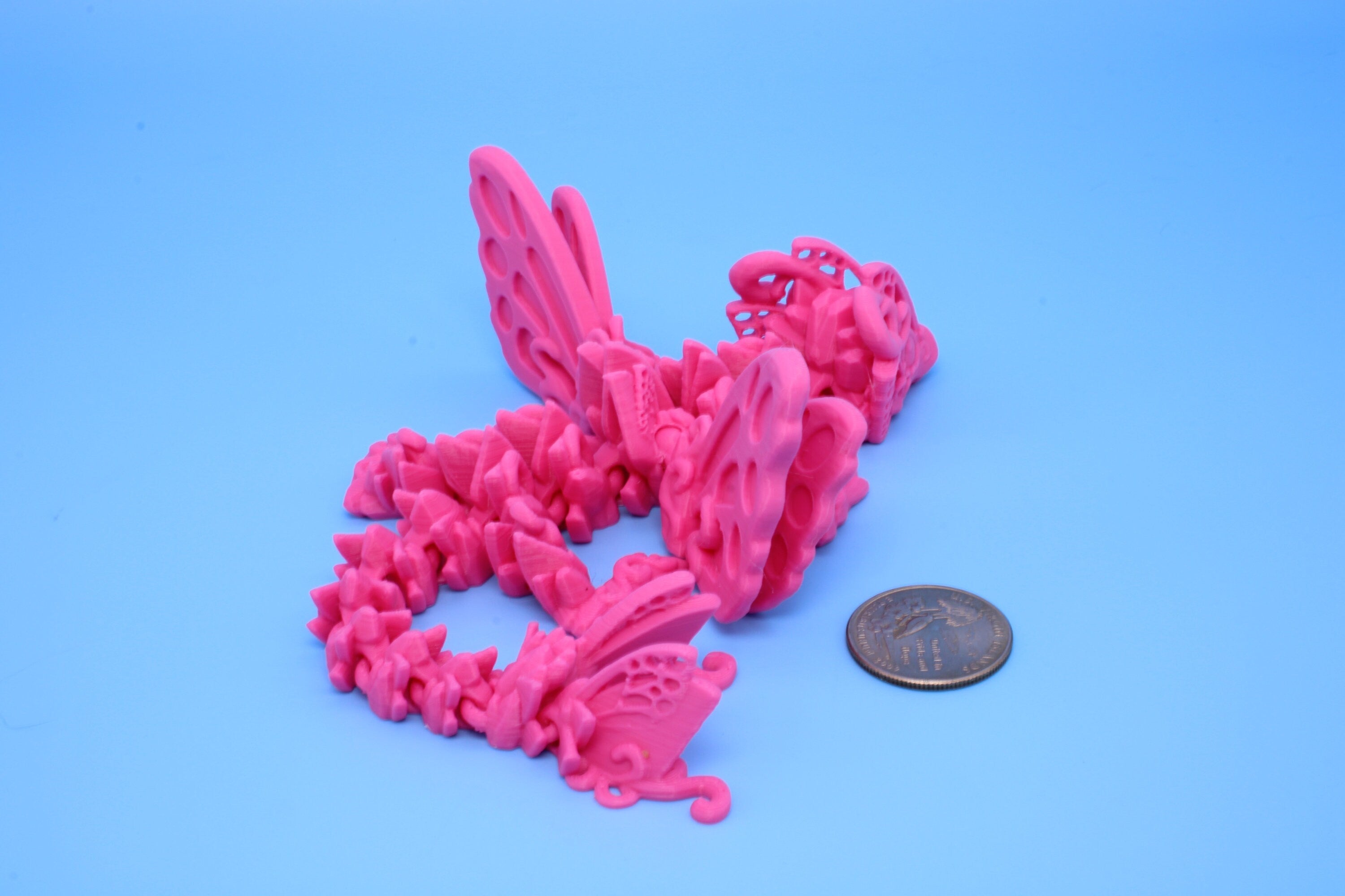 Butterfly Wing Dragon | 3D Printed, Miniature Articulating Dragon 8 in.