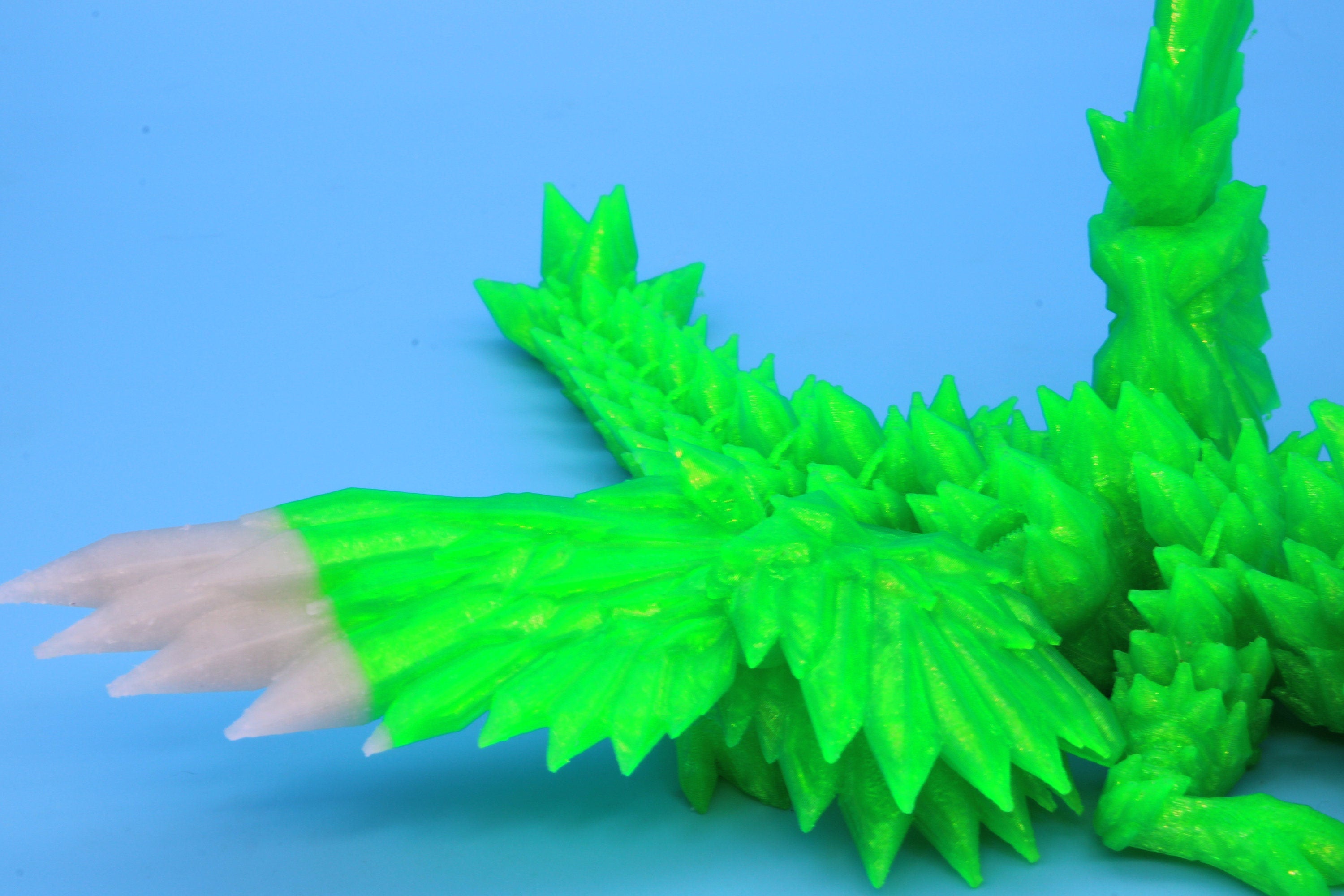 Baby Crystal Wing Dragon | Miniature | 3D printed | Dragon Fidget | Flexi Toy | 7 in. | Pet Dragon.