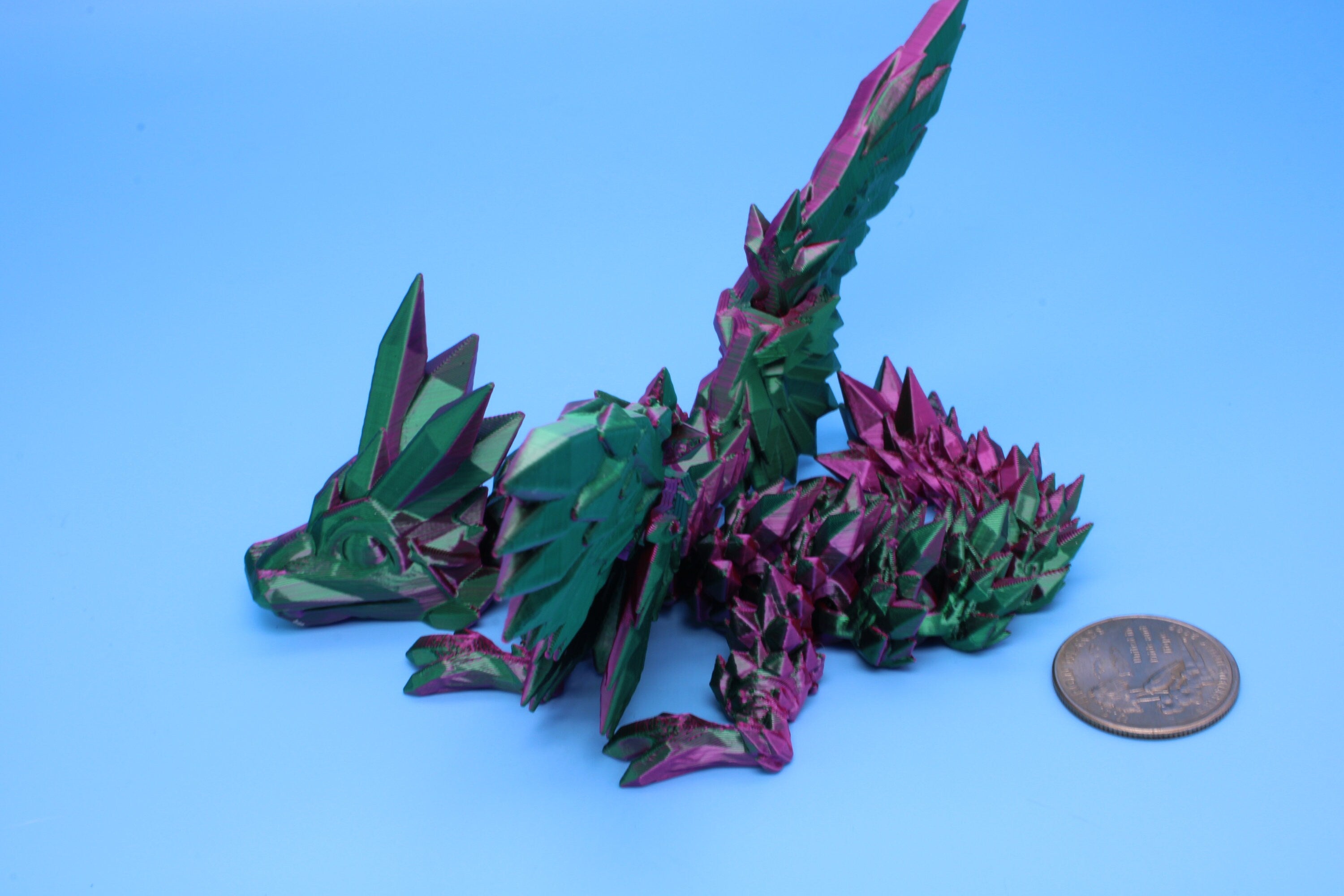 Baby Crystal Wing Dragon | Miniature | 3D printed | 7 in.
