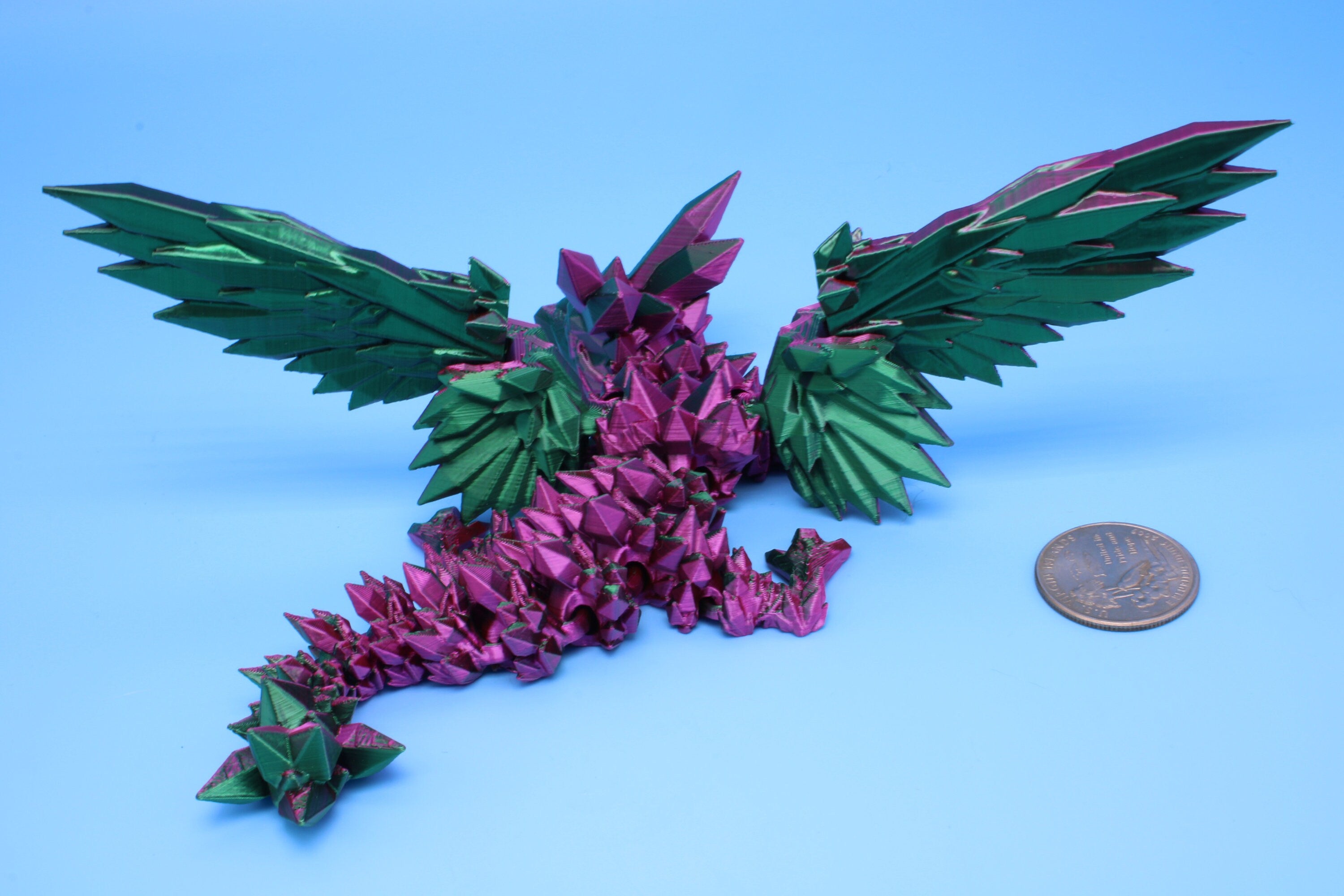Baby Crystal Wing Dragon | Miniature | 3D printed | 7 in.