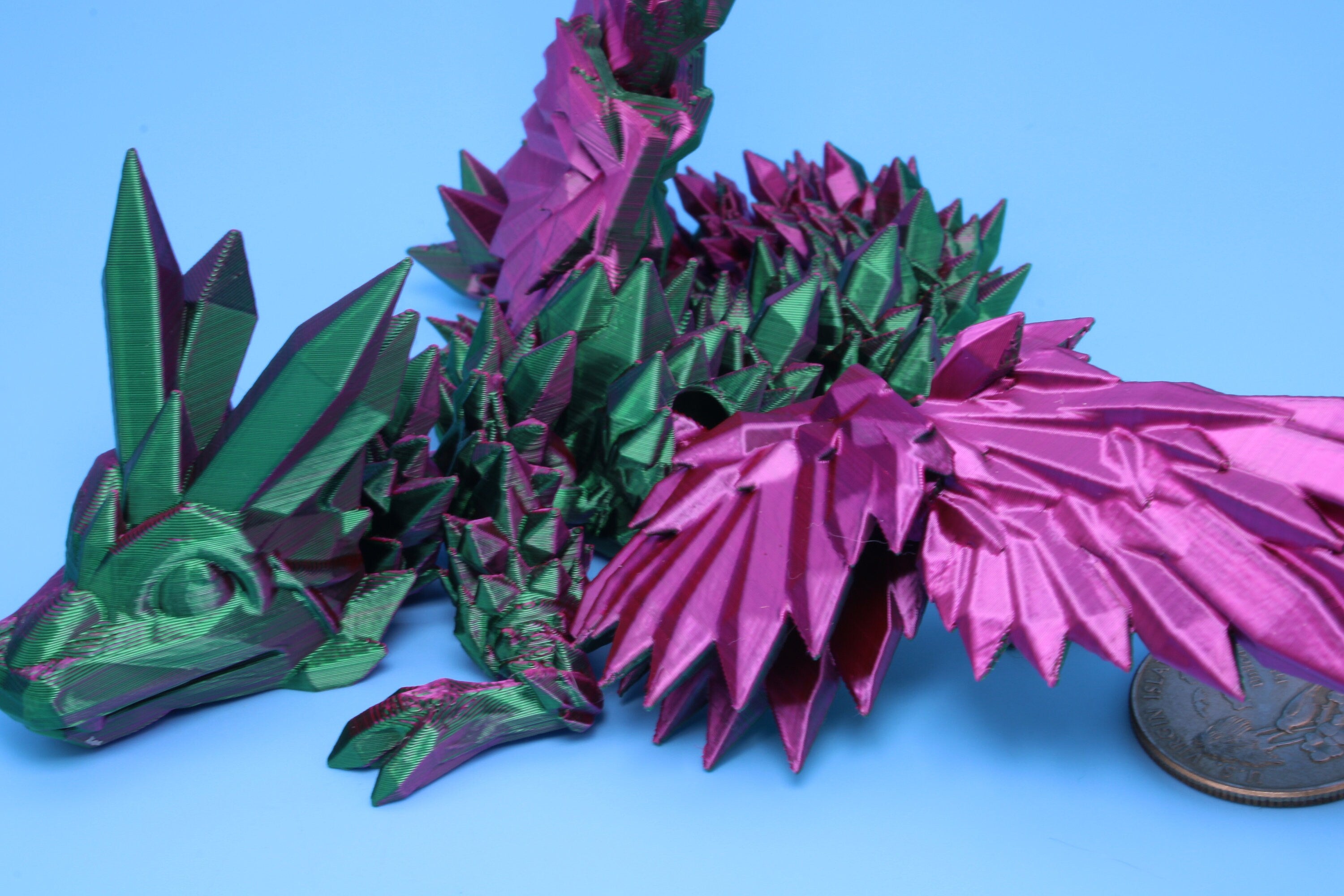 Baby Crystal Wing Dragon | Miniature | 3D printed | 7 in.