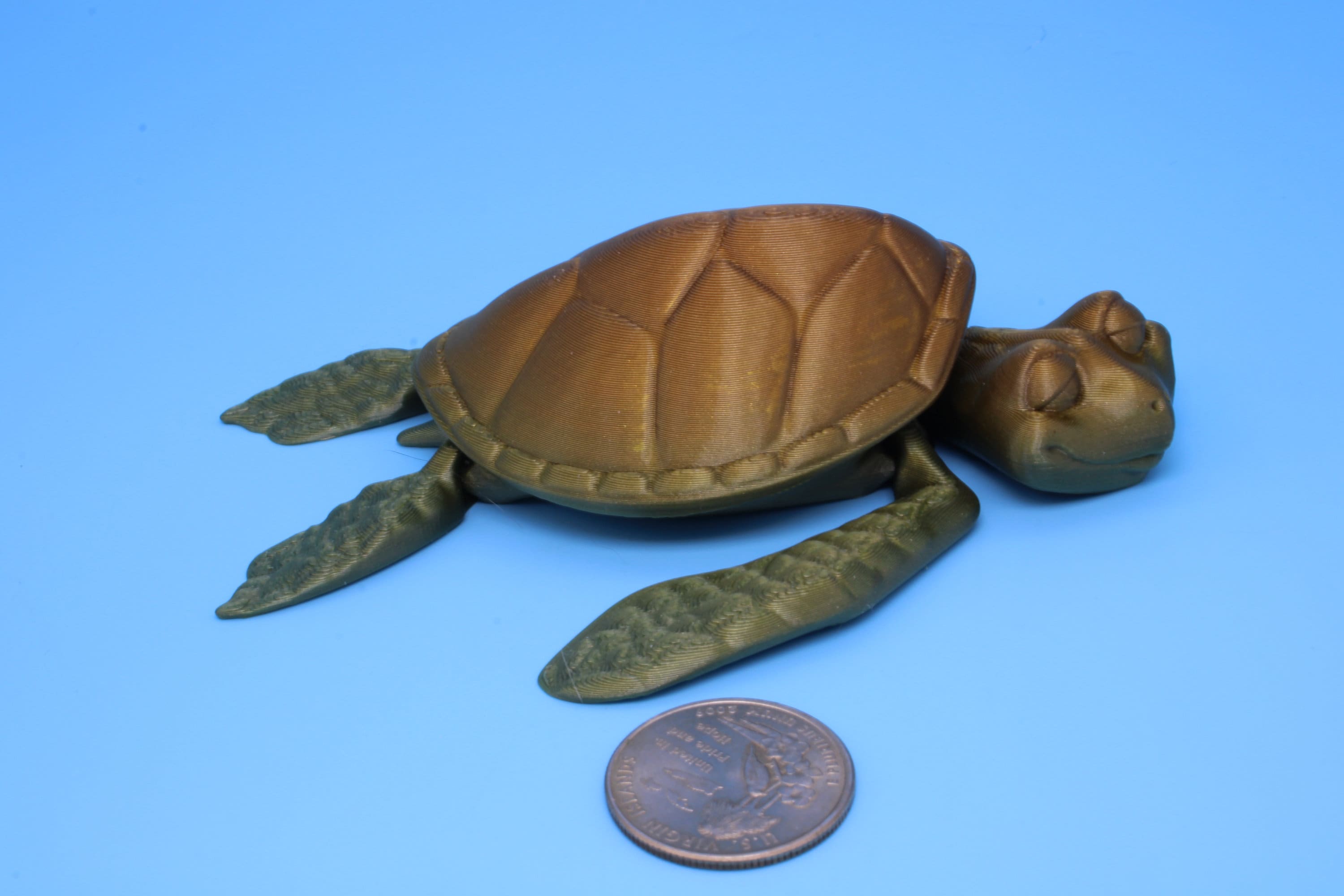 Turtle- Cute Flexi Toy | Articulating Turtle | 3D printed 4.75 in.