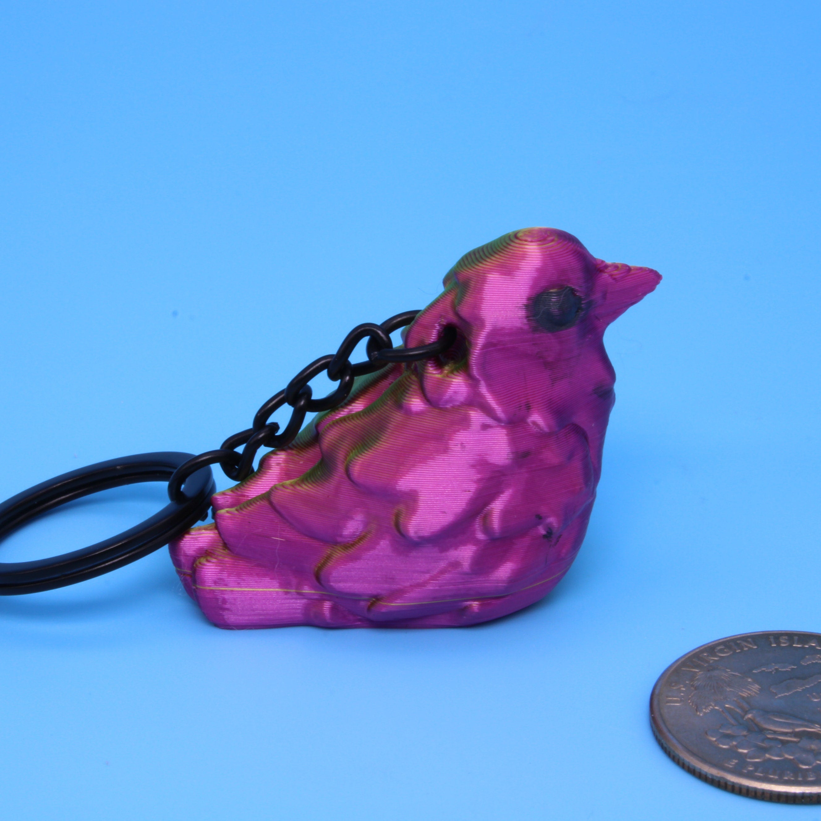 Miniature Raven Keychain. 3D Printed