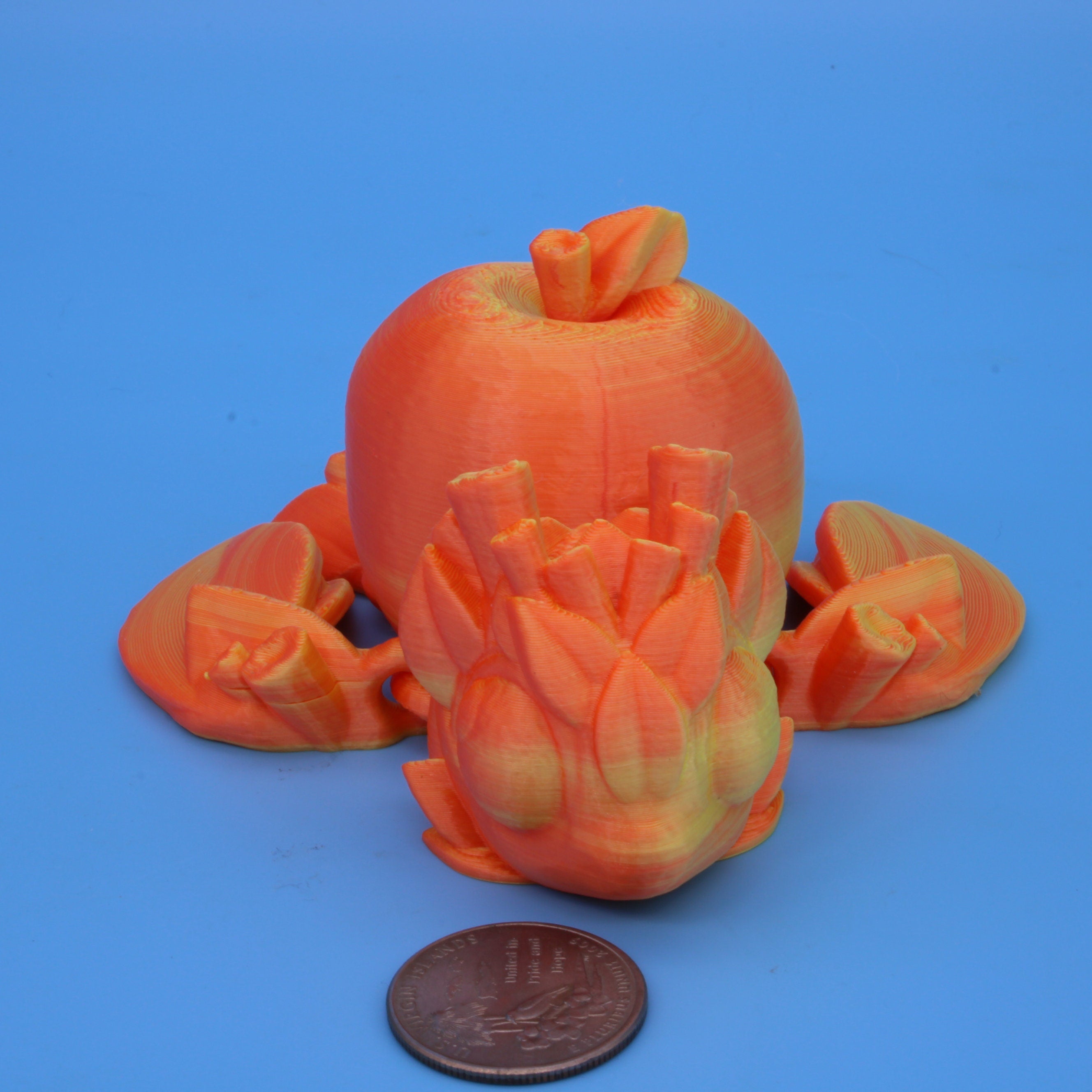 Apple Turtle- Orange / Yellow | 4.5 in. | 2 Versions.