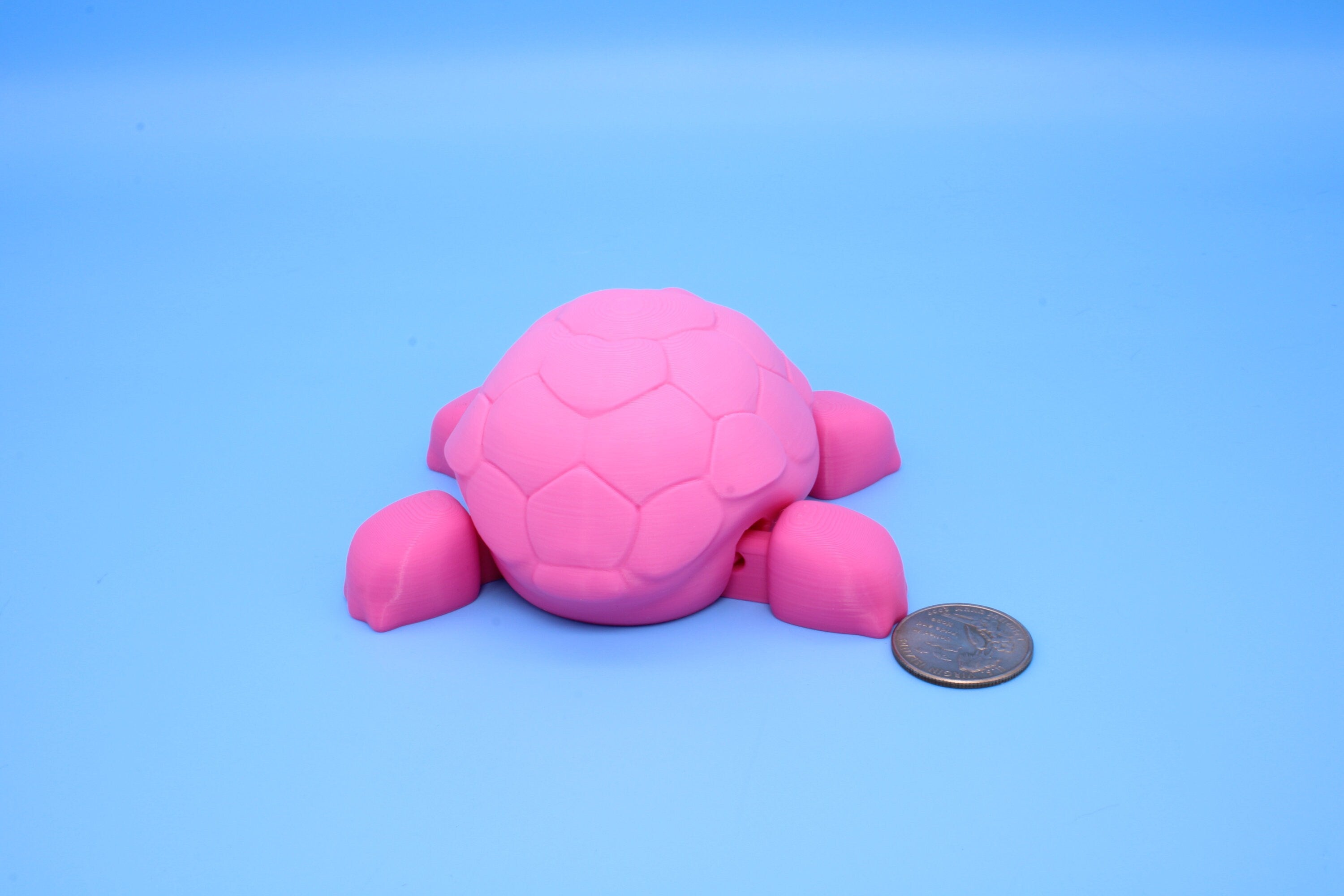 Articulating Turtle | 3D Printed Pink Cute Turtle with heart on shell.