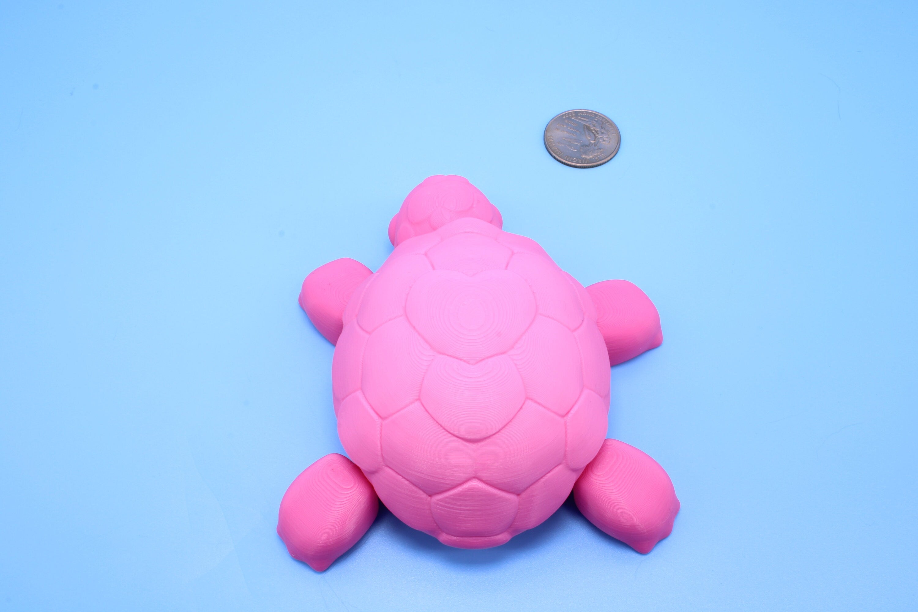 Articulating Turtle | 3D Printed Pink Cute Turtle with heart on shell.