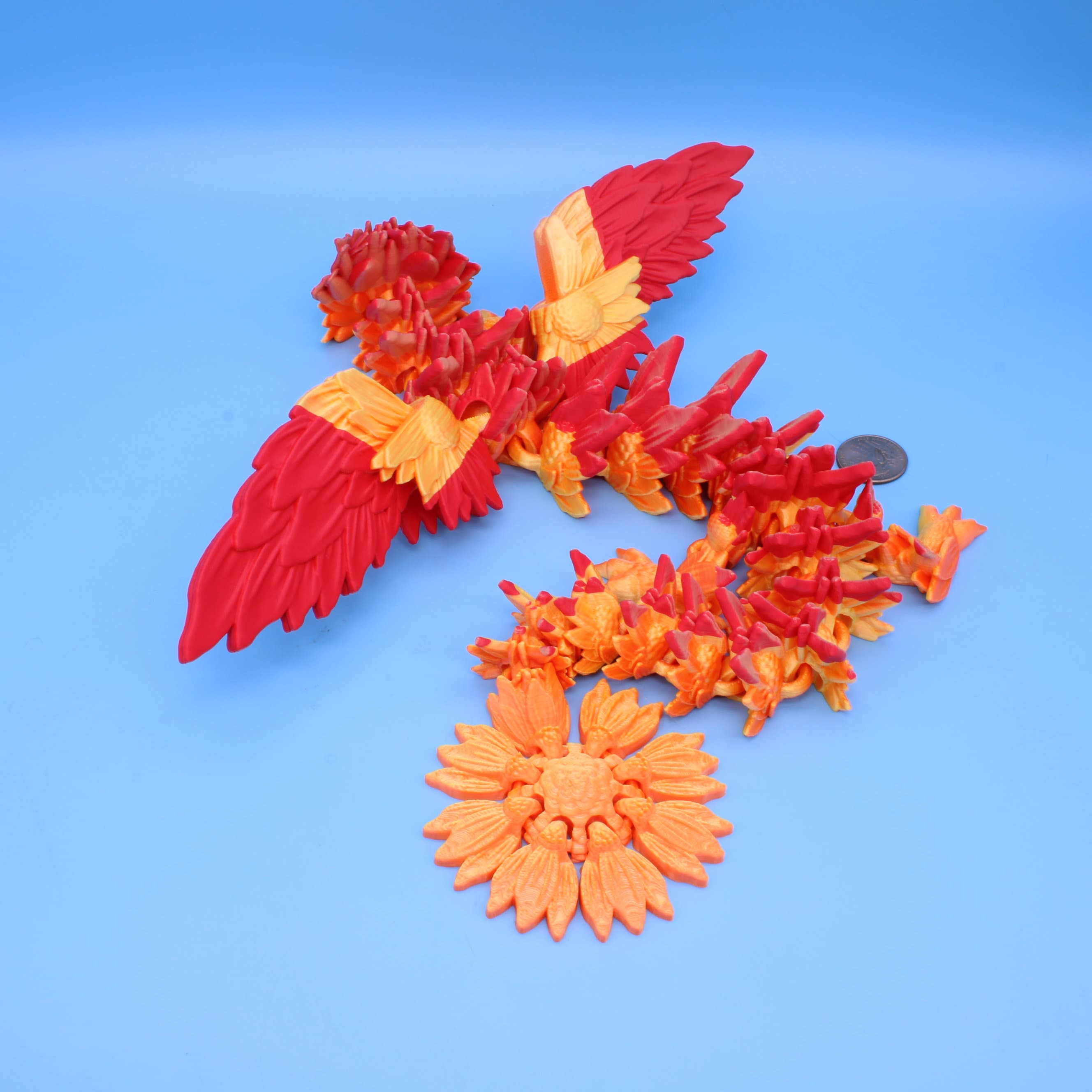 Sunflower Wing Dragon | 3D Printed | 19 in.