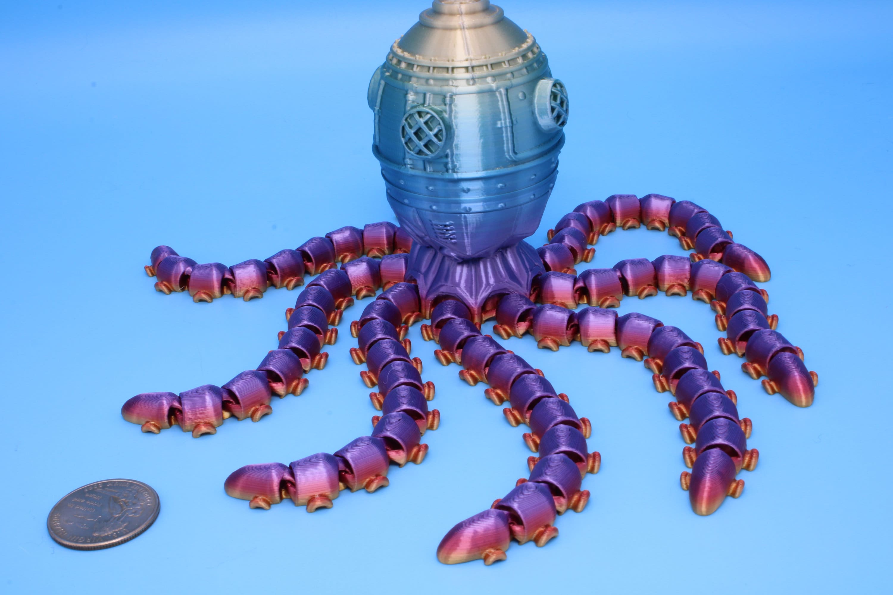 Articulating Octopus | 3D Printed Octogauge | Sensory Toy | Great Fidget Toy | Desk Buddy | Stim Toy