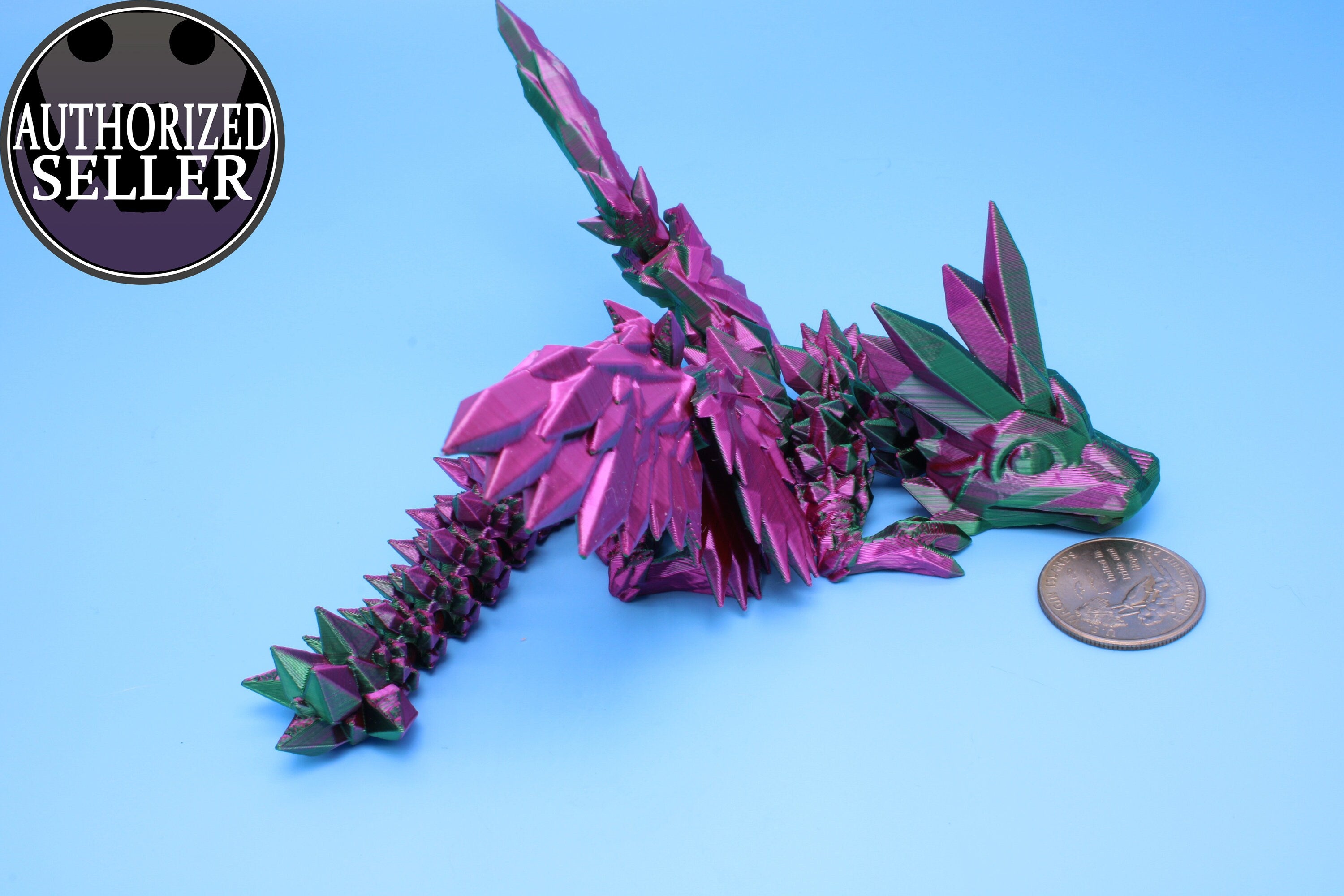 Baby Crystal Wing Dragon | Miniature | 3D printed | 7 in.
