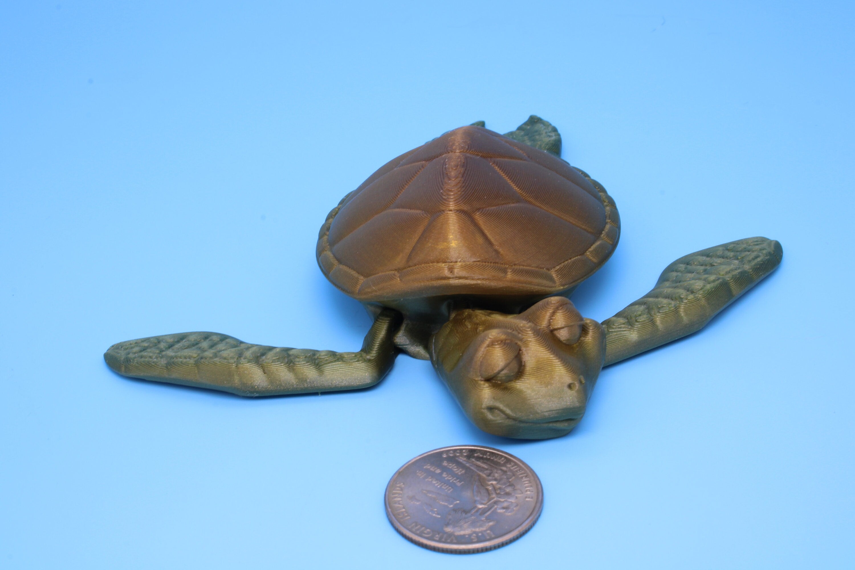 Turtle- Cute Flexi Toy | Articulating Turtle | 3D printed 4.75 in.