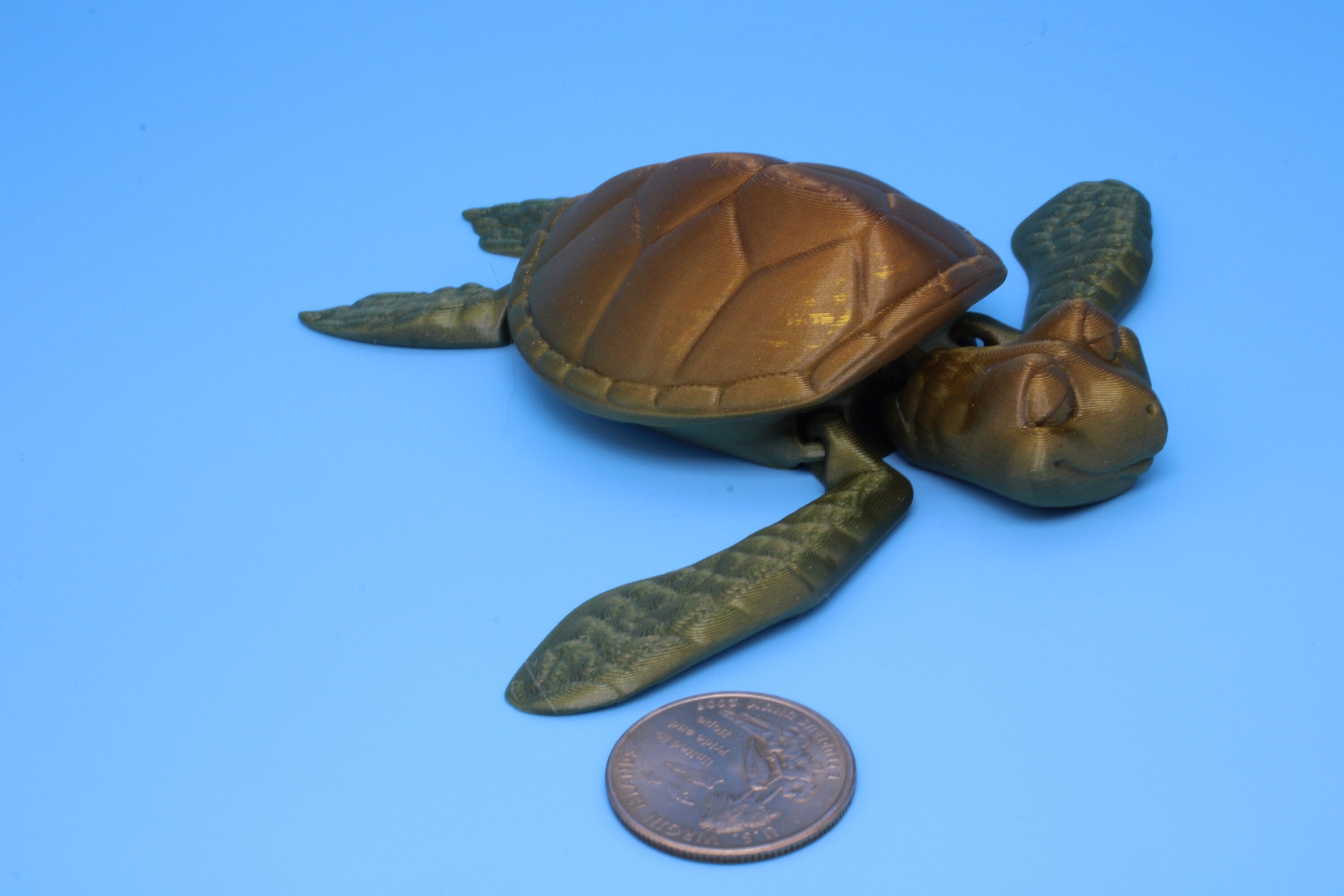 Turtle- Cute Flexi Toy | Articulating Turtle | 3D printed 4.75 in.
