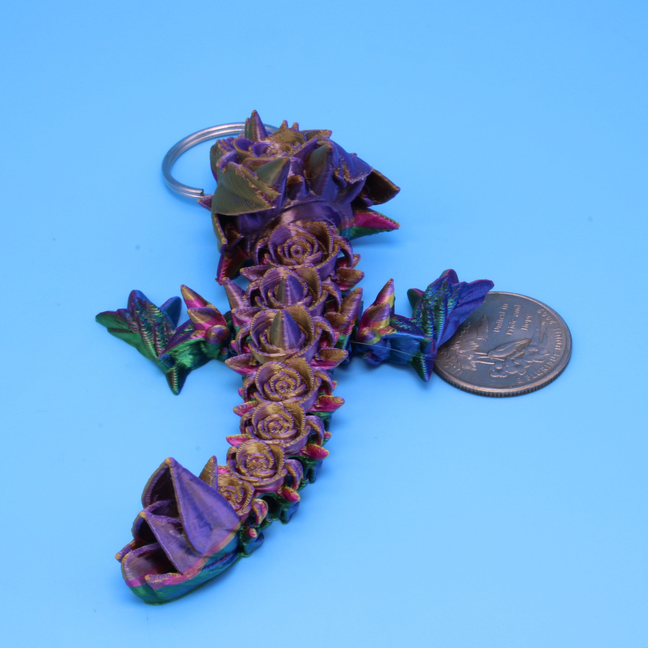 Baby Rose Dragon- Limited Edition Tadling Keychain | 3D Printed | 4.75 inches