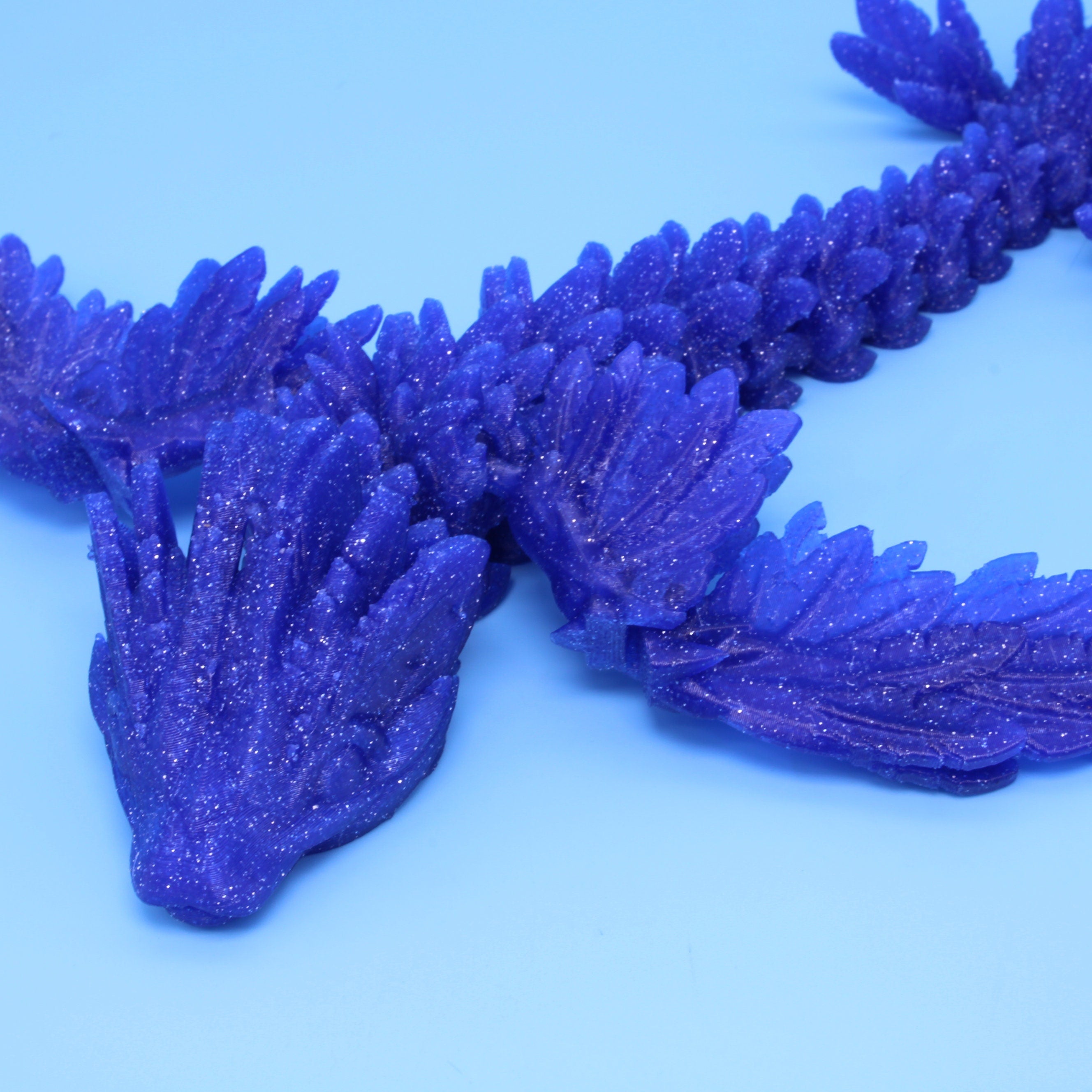 Dragons - Baby Gem, Butterfly, Serpent. Blue Glitter