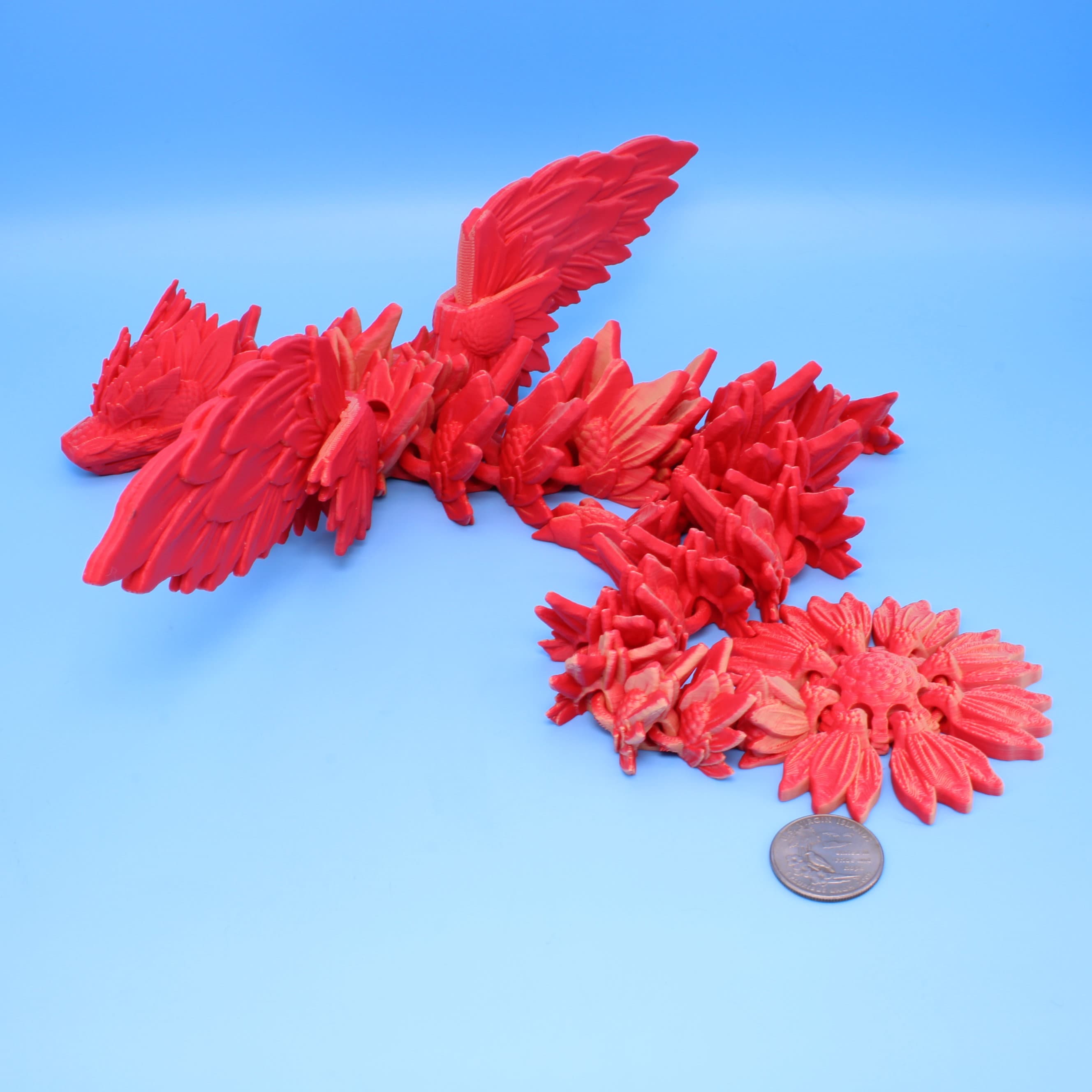 Sunflower Wing Dragon | 3D Printed | 19 in.