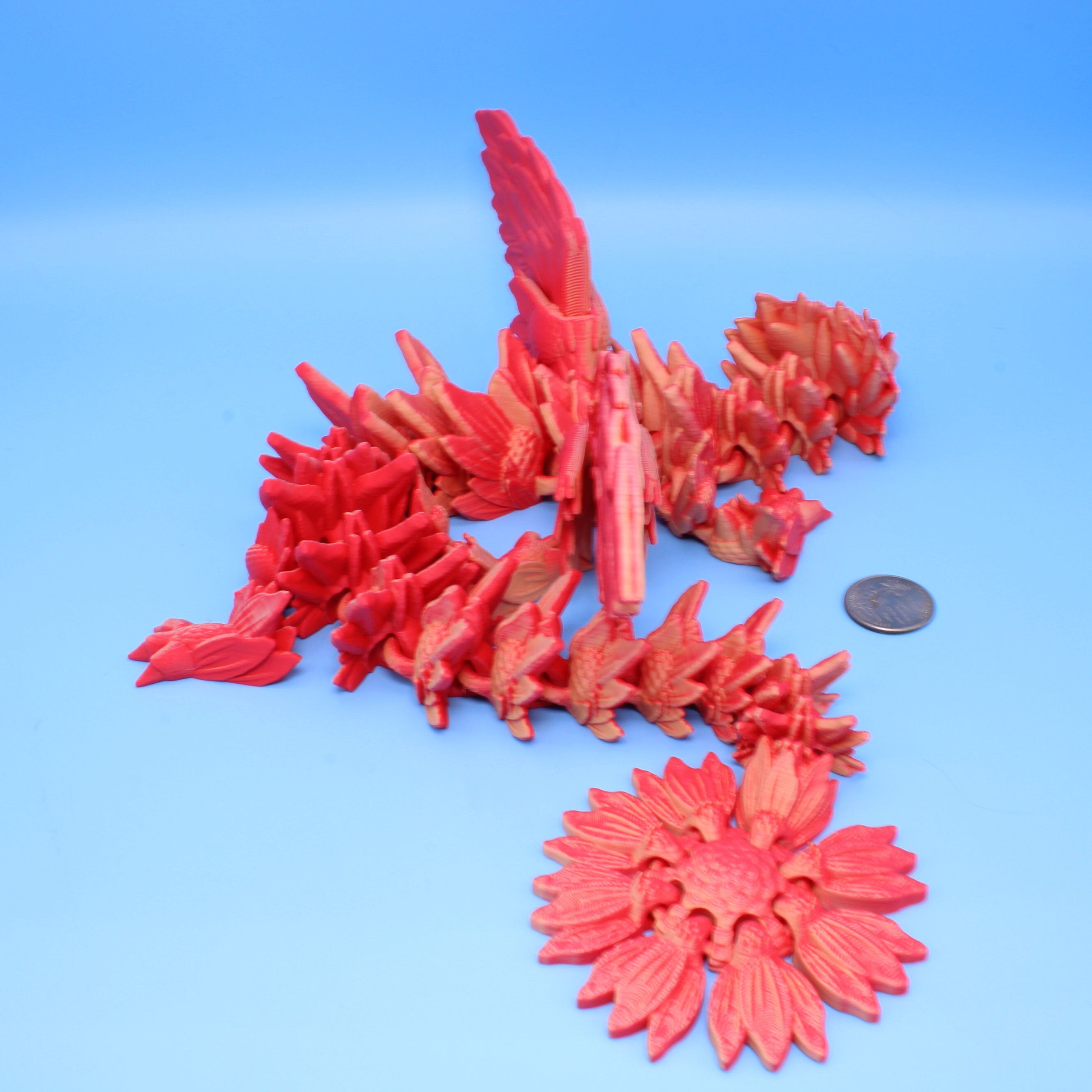 Sunflower Wing Dragon | 3D Printed | 19 in.