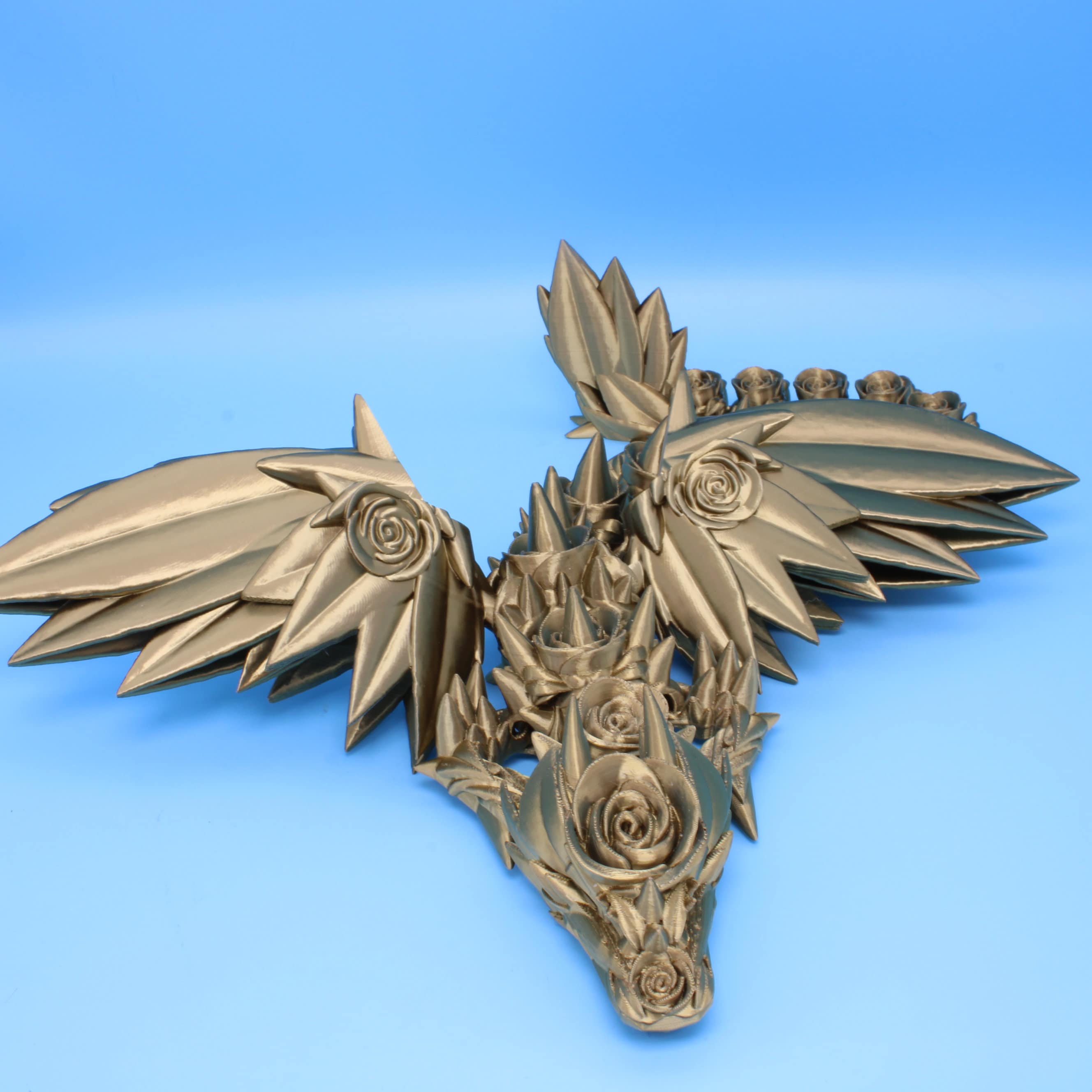 Rose Wing Dragon | Articulating Dragon | 3D Printed Fidget | 19 in.